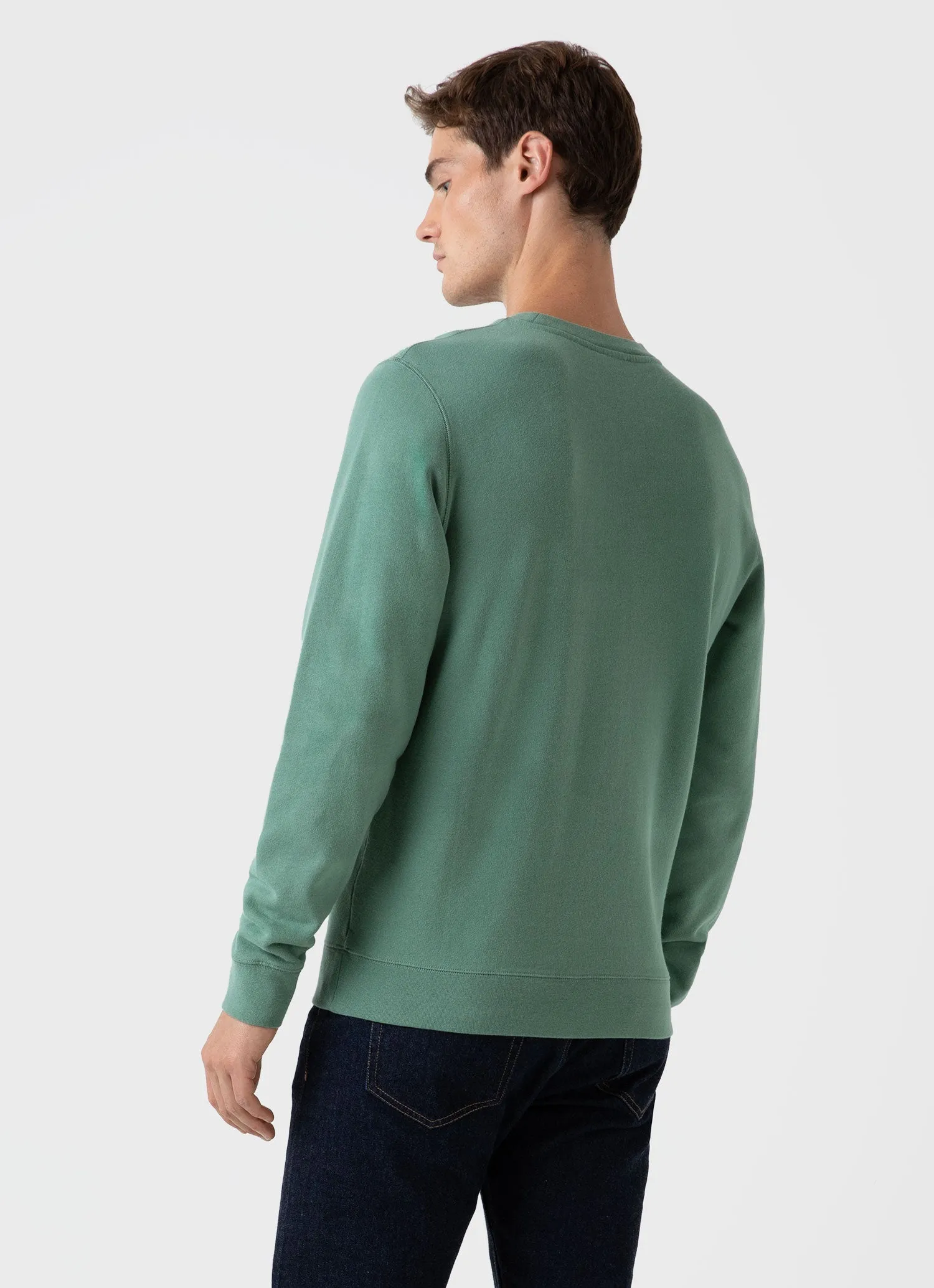 Men's Loopback Sweatshirt in Thyme sold by Sunspel product image thumbnail 4