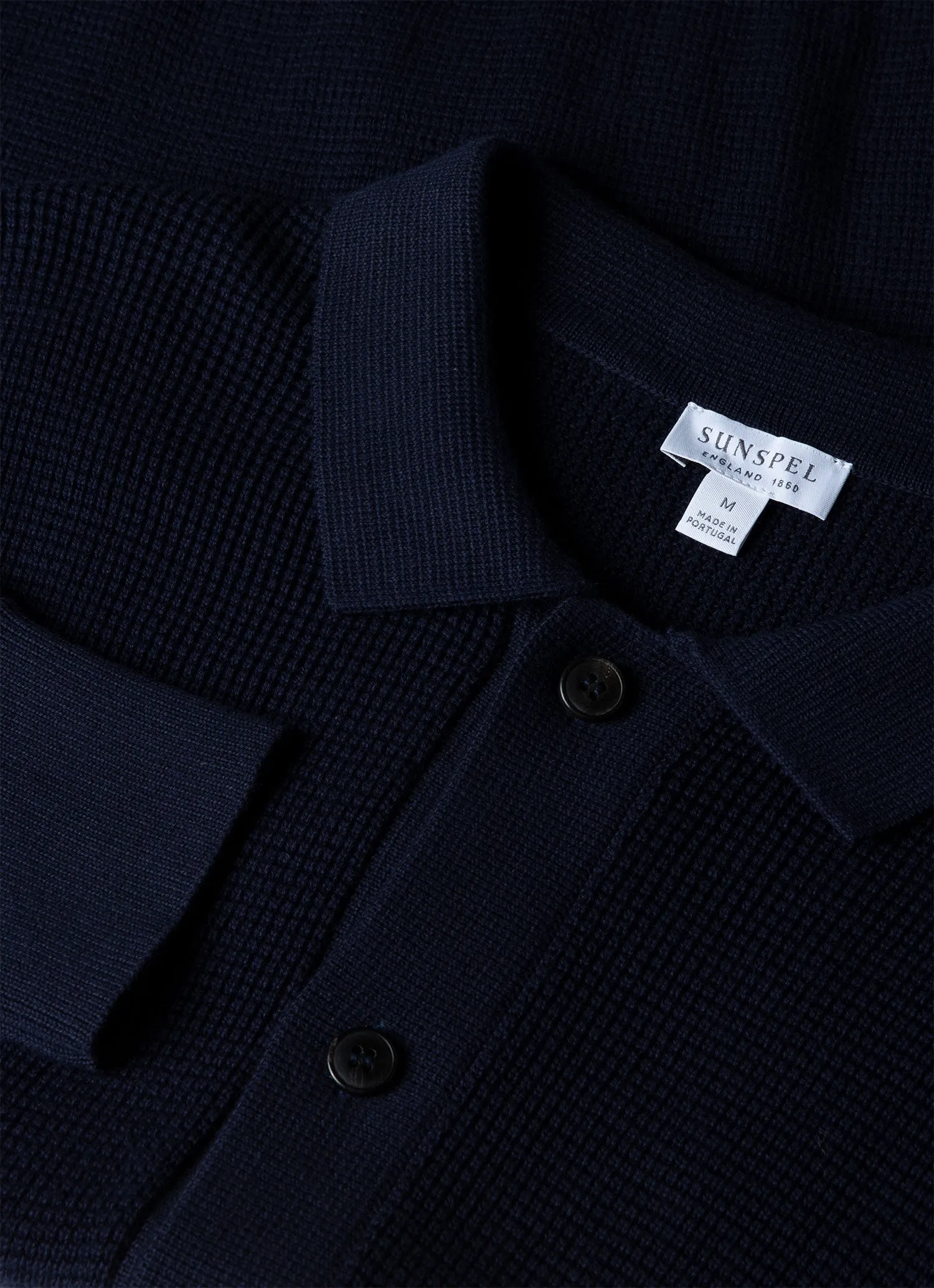 Men's Waffle Stitch Jacket in Navy sold by Sunspel product image thumbnail 4