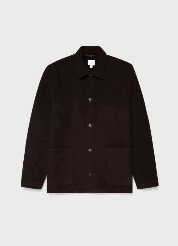 Men's Wool Donkey Jacket in Coffee sold by Sunspel