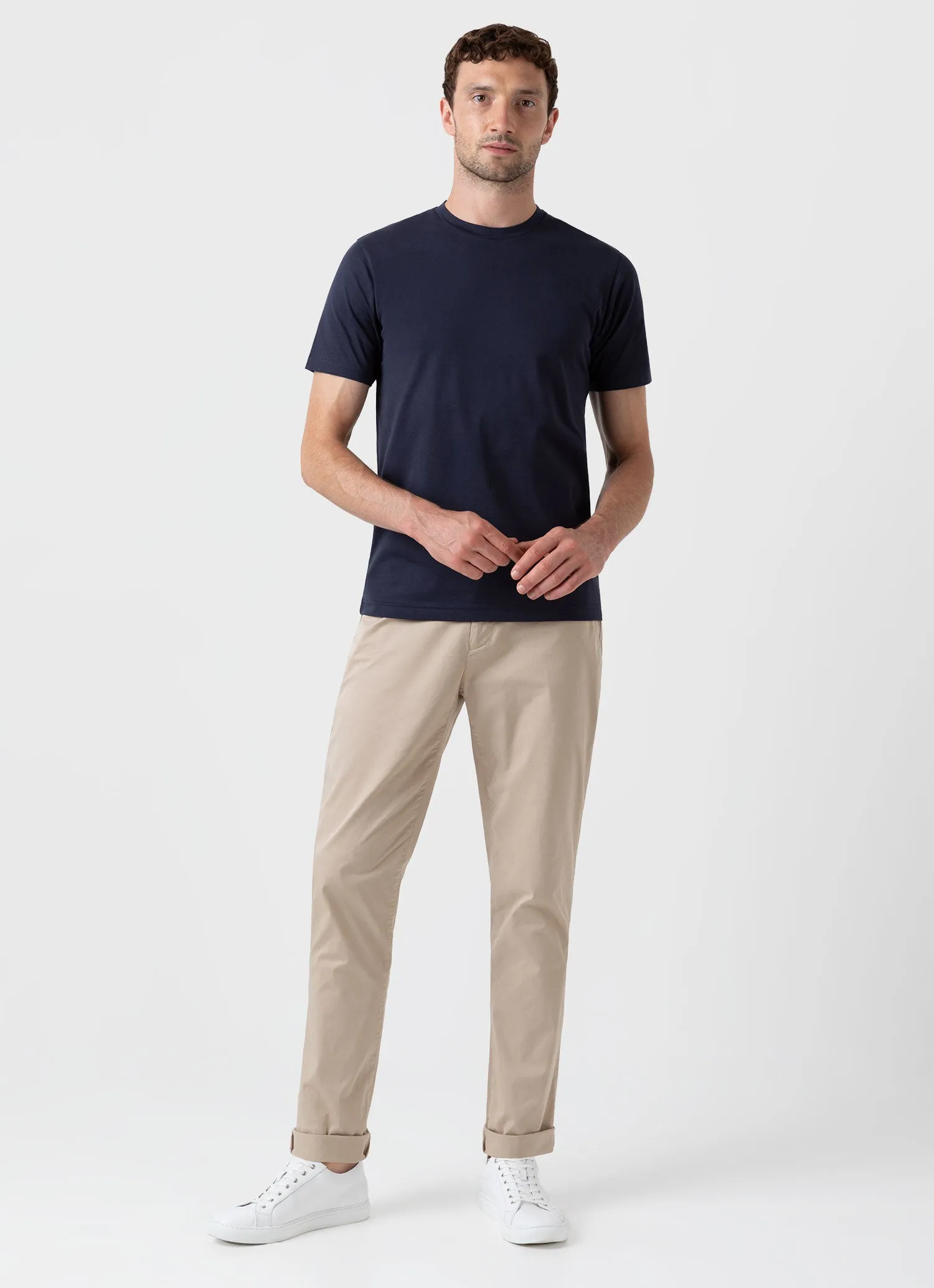 Men's Riviera T-shirt in Navy sold by Sunspel product image thumbnail 3