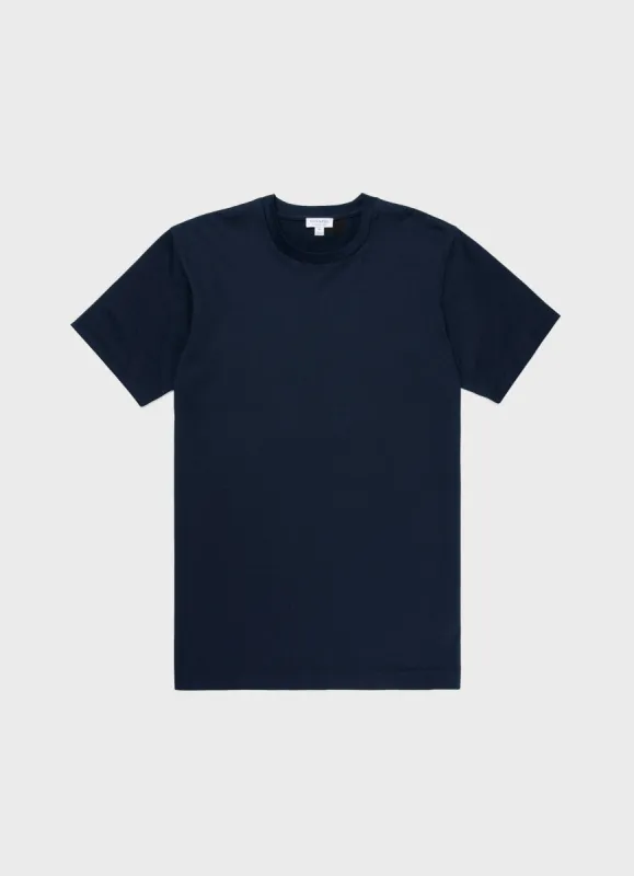 Men's Riviera T-shirt in Navy sold by Sunspel