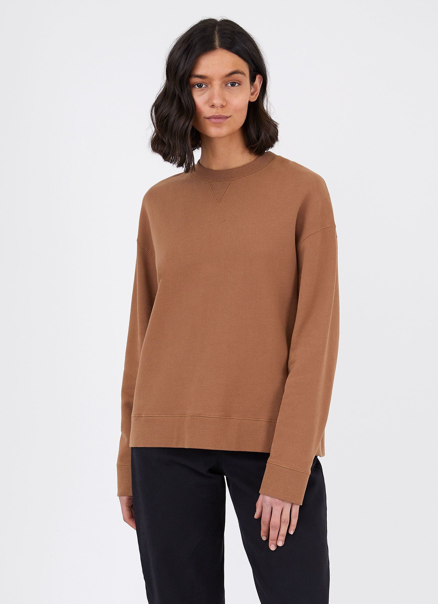 Women's Relaxed Loopback Sweatshirt in Mushroom sold by Sunspel