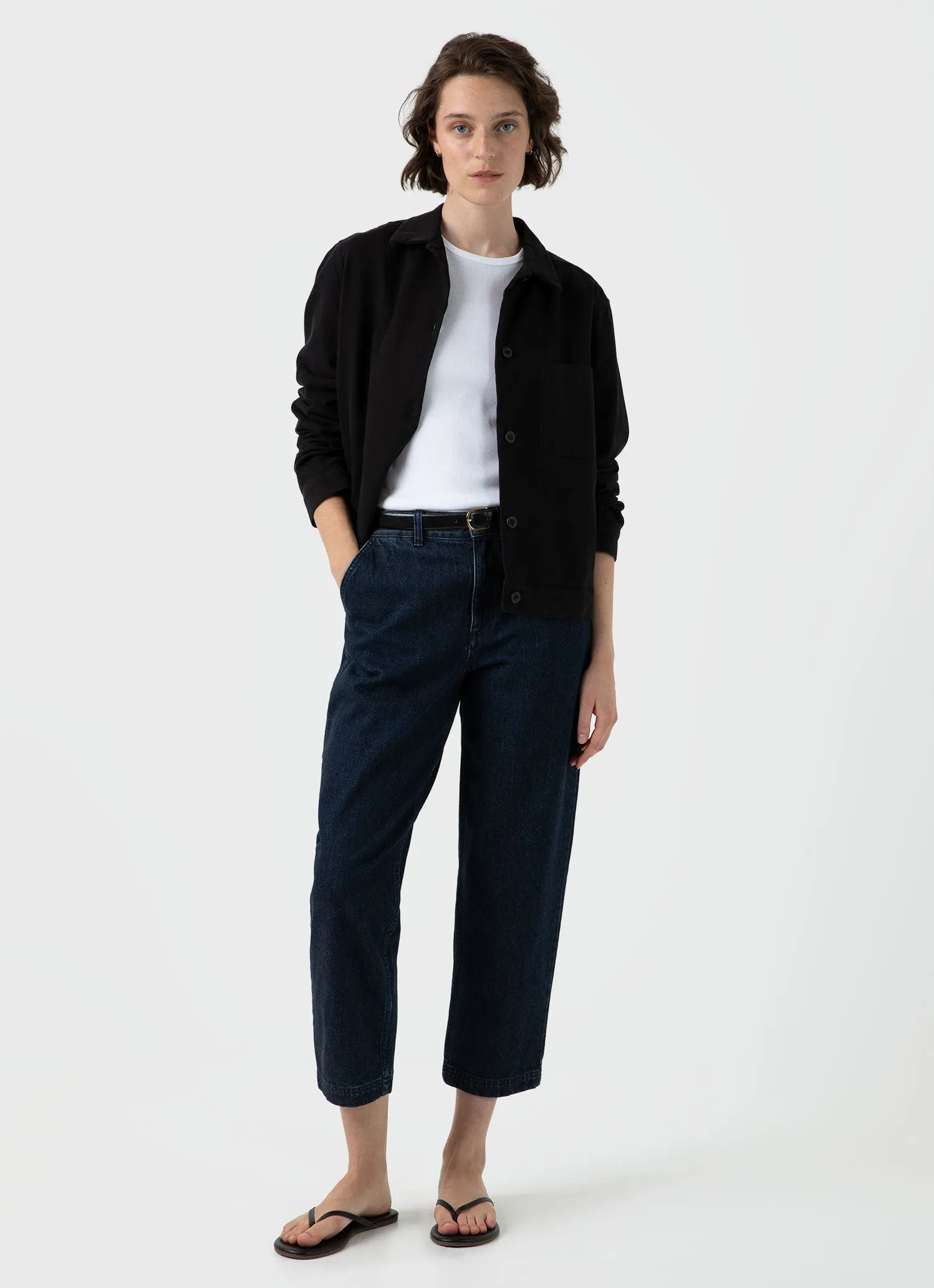 Women's Ribbed Long Sleeve T-shirt in White sold by Sunspel product image thumbnail 2