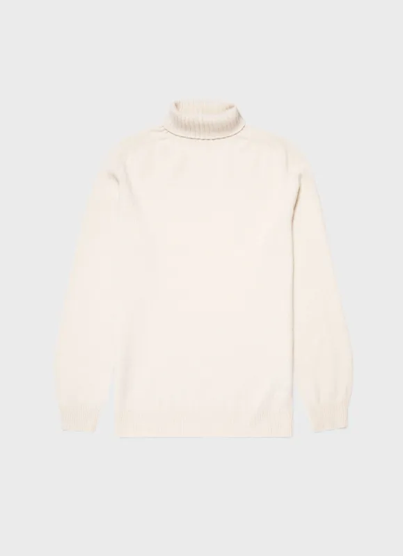 Men's Lambswool Roll Neck in Ecru sold by Sunspel
