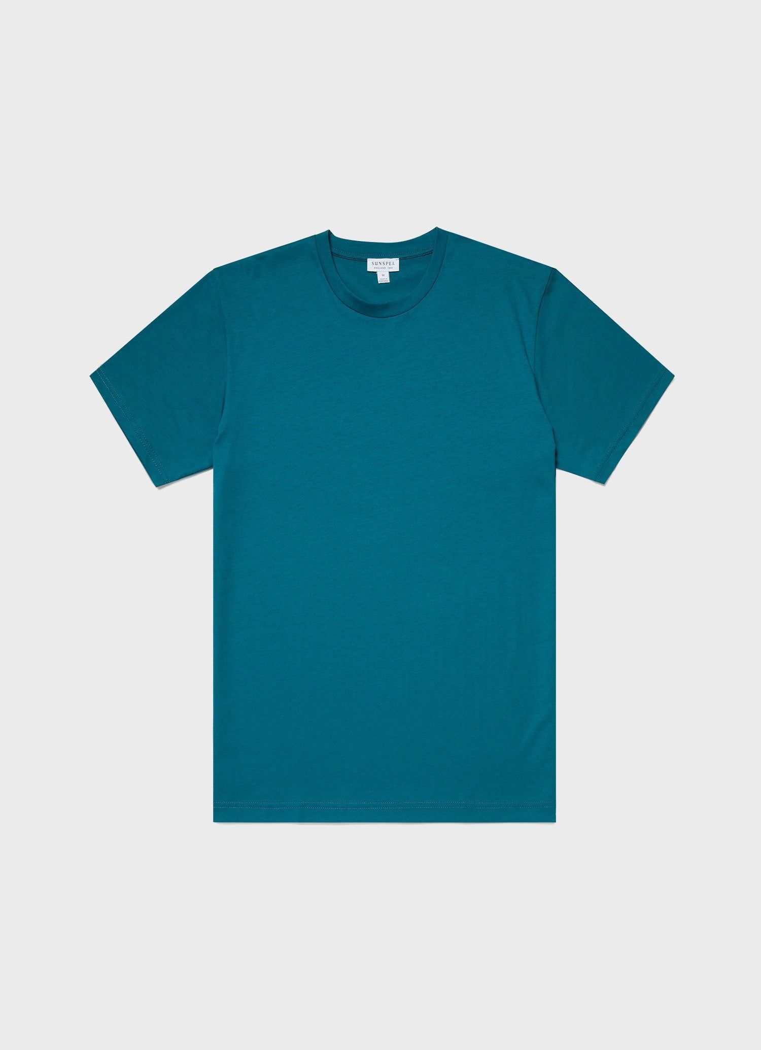 Men's Riviera T-shirt in Lagoon Blue sold by Sunspel