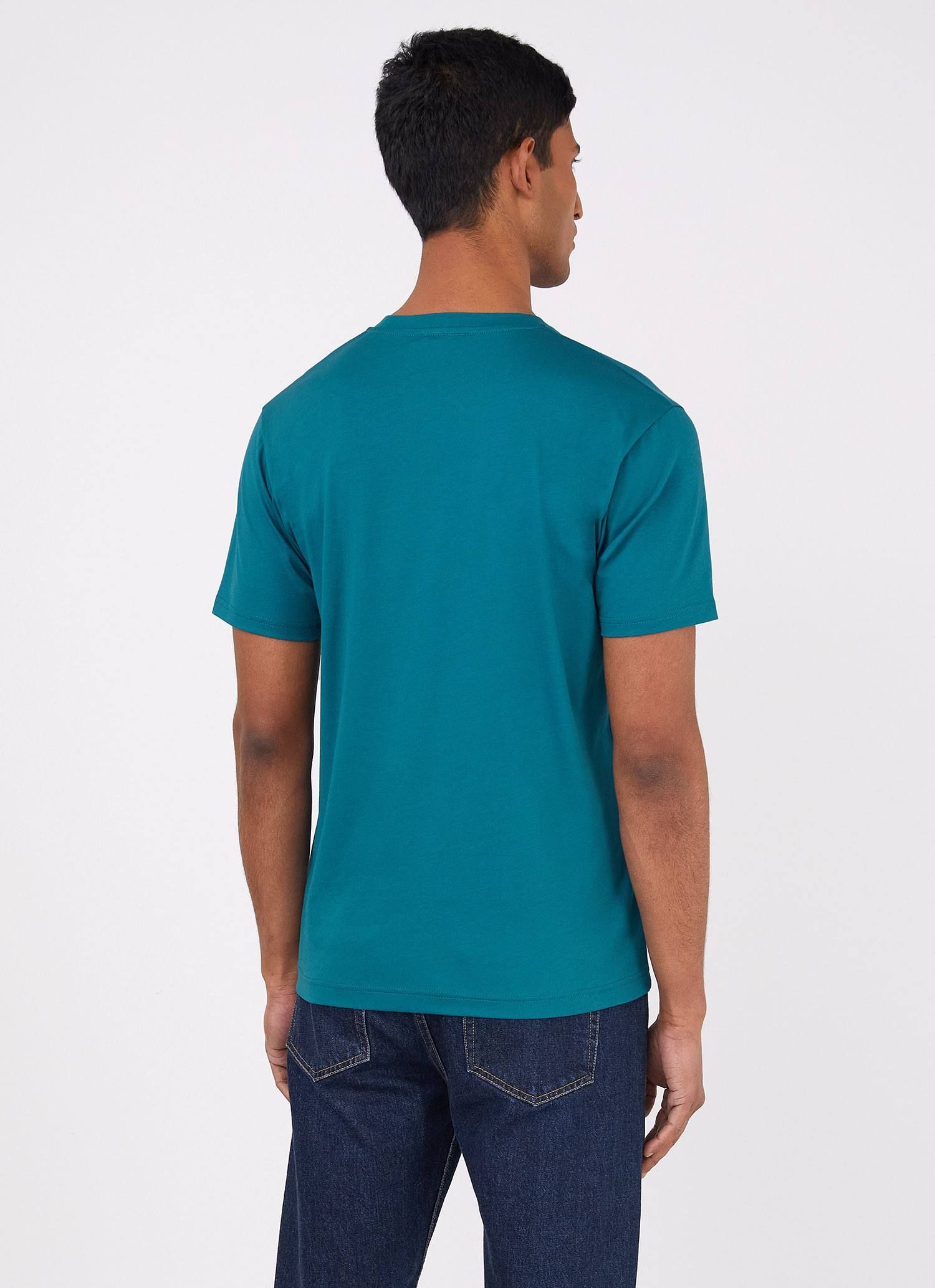 Men's Riviera T-shirt in Lagoon Blue sold by Sunspel product image thumbnail 4