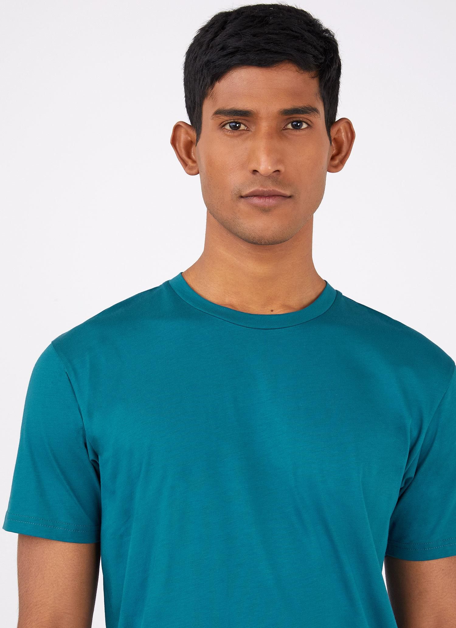 Men's Riviera T-shirt in Lagoon Blue sold by Sunspel product image thumbnail 5