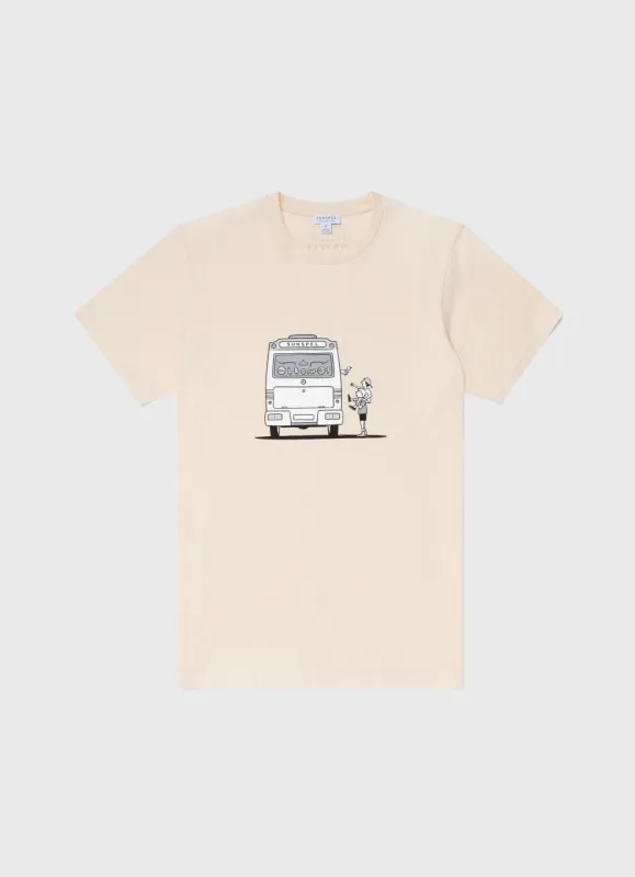 Men's Matt Blease Print T-shirt in Undyed made by Sunspel