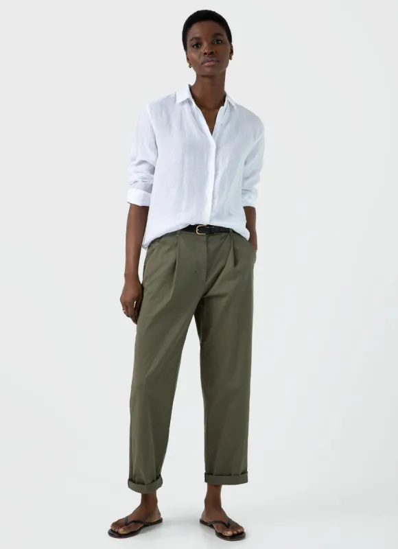 Women's Linen Shirt in White sold by Sunspel
