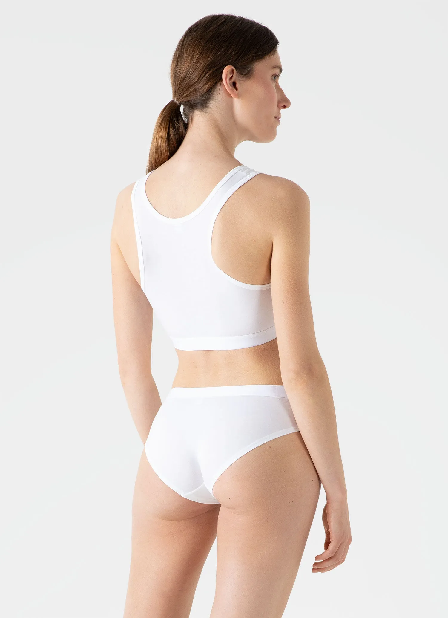 Women's Crop Top in White sold by Sunspel product image thumbnail 3