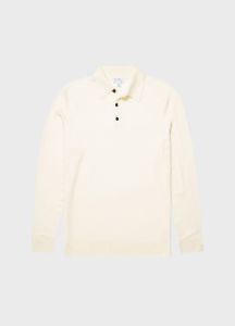 Men's Extra-Fine Merino Polo Shirt in Archive White sold by Sunspel