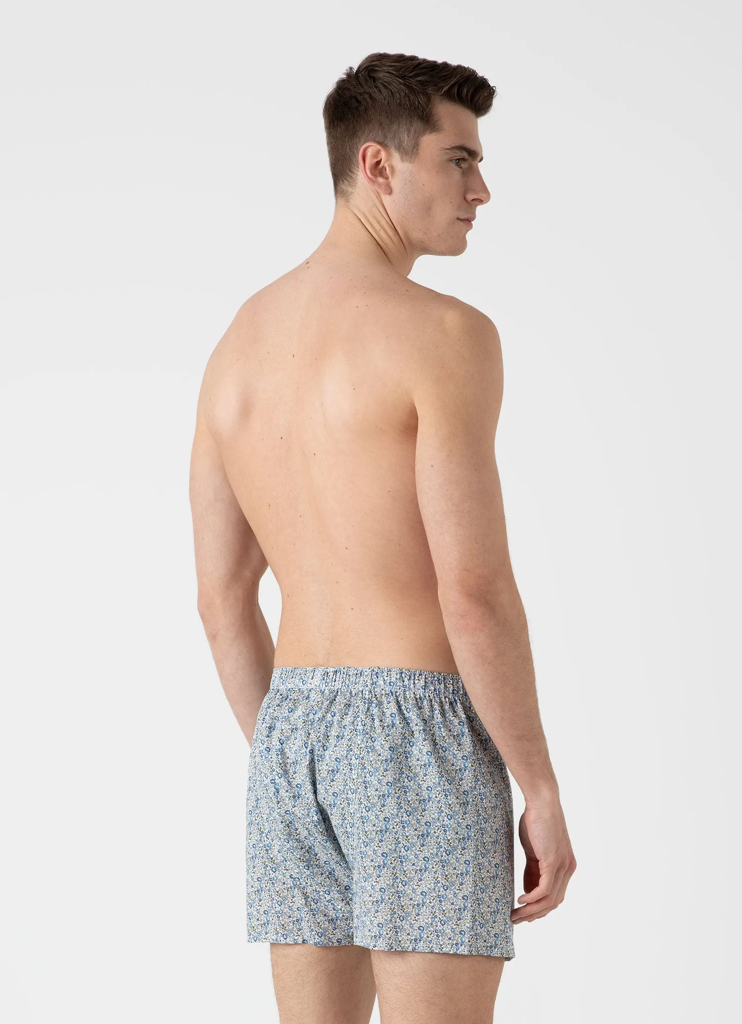 Men's Classic Boxer Shorts in Liberty Fabric in Blue Floral Ditsy sold by Sunspel product image thumbnail 3