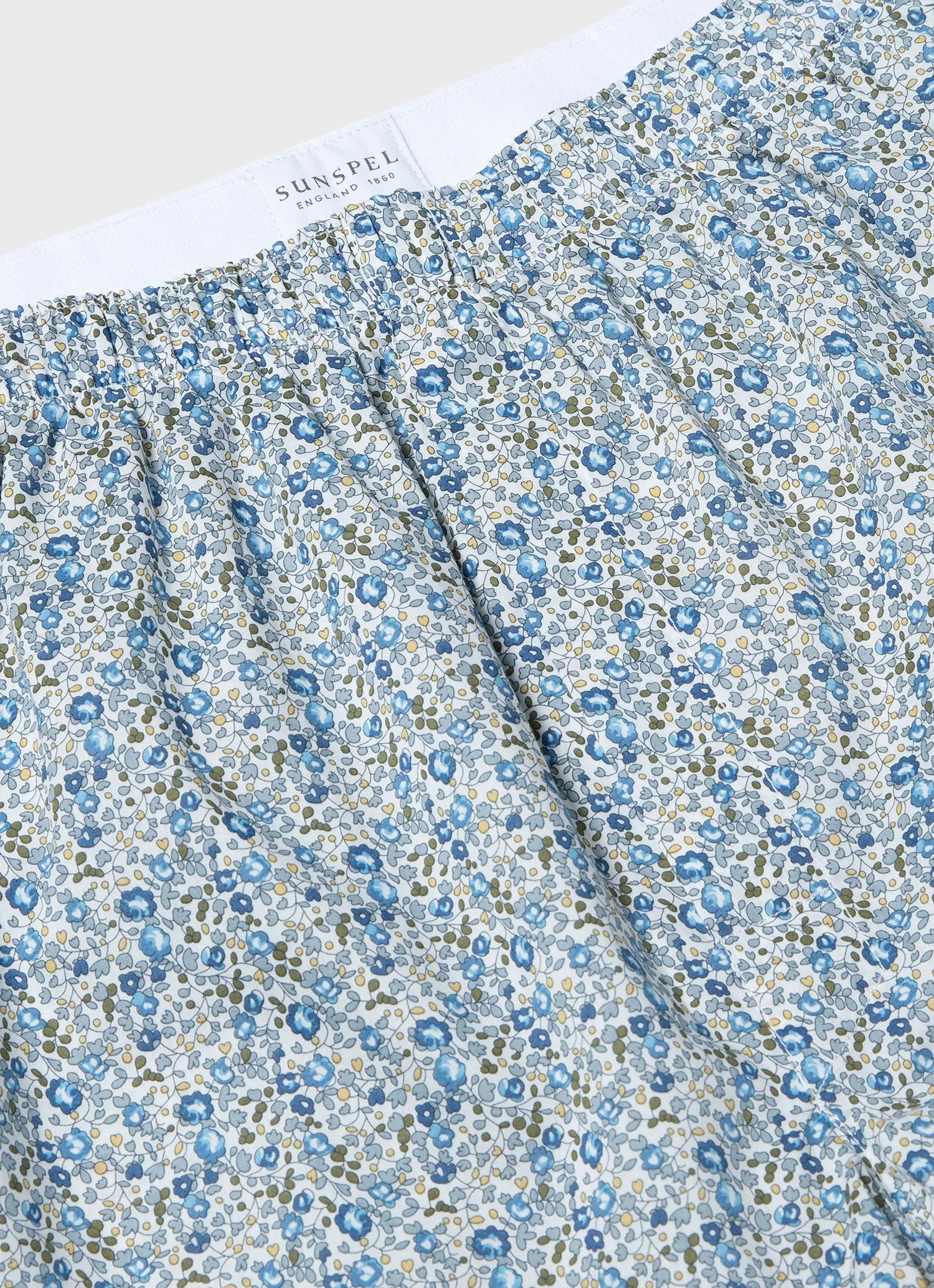 Men's Classic Boxer Shorts in Liberty Fabric in Blue Floral Ditsy sold by Sunspel product image thumbnail 4
