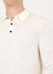 Men's Extra-Fine Merino Polo Shirt in Archive White sold by Sunspel