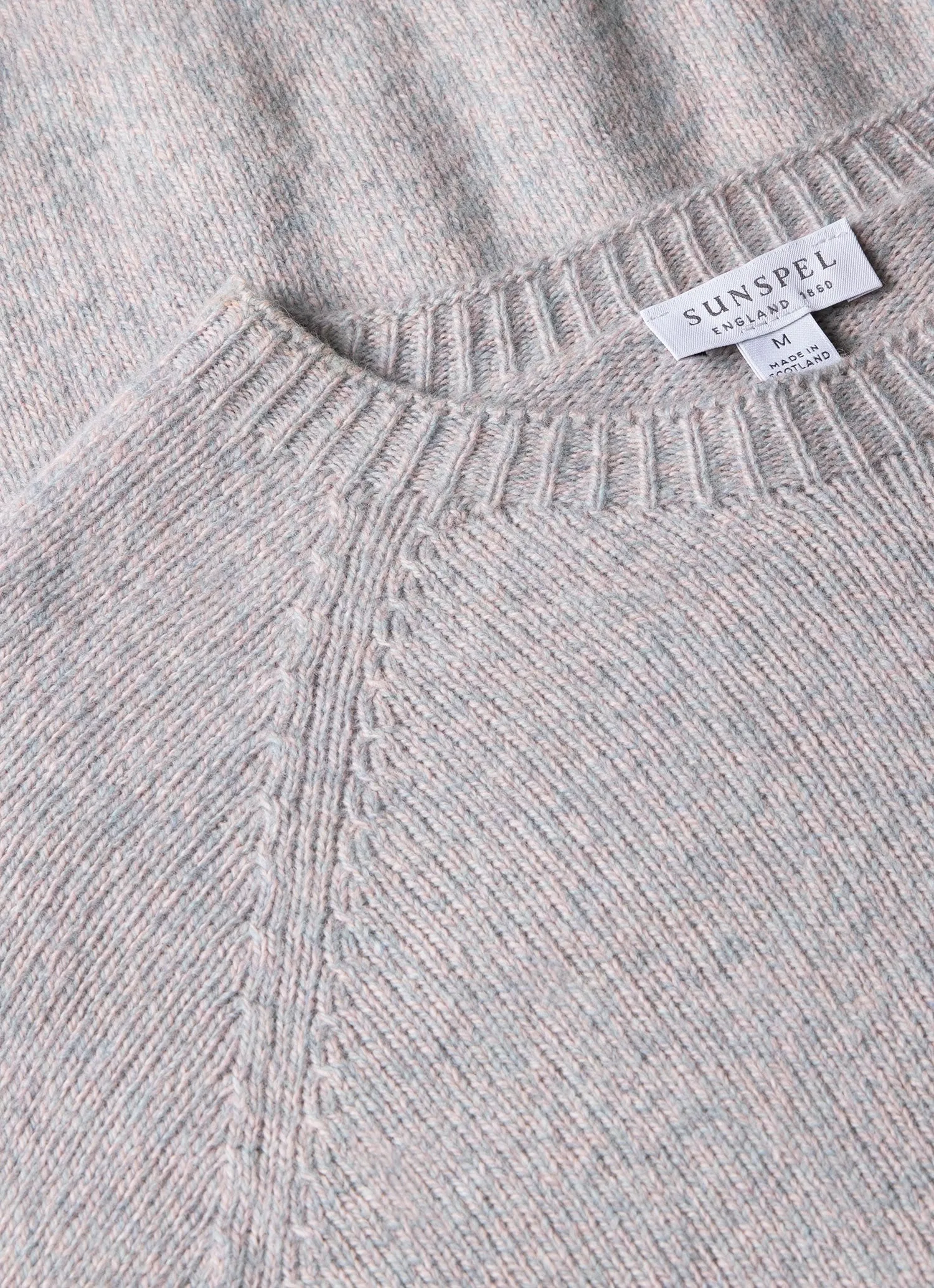 Men's Lambswool Crew Neck Jumper in Pink Smoke Twist sold by Sunspel product image thumbnail 4
