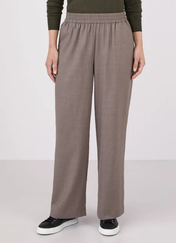 Women's Wide Leg Trouser in Grey Taupe sold by Sunspel