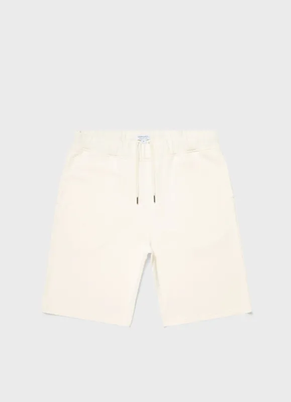 Men's Loopback Shorts in Archive White sold by Sunspel