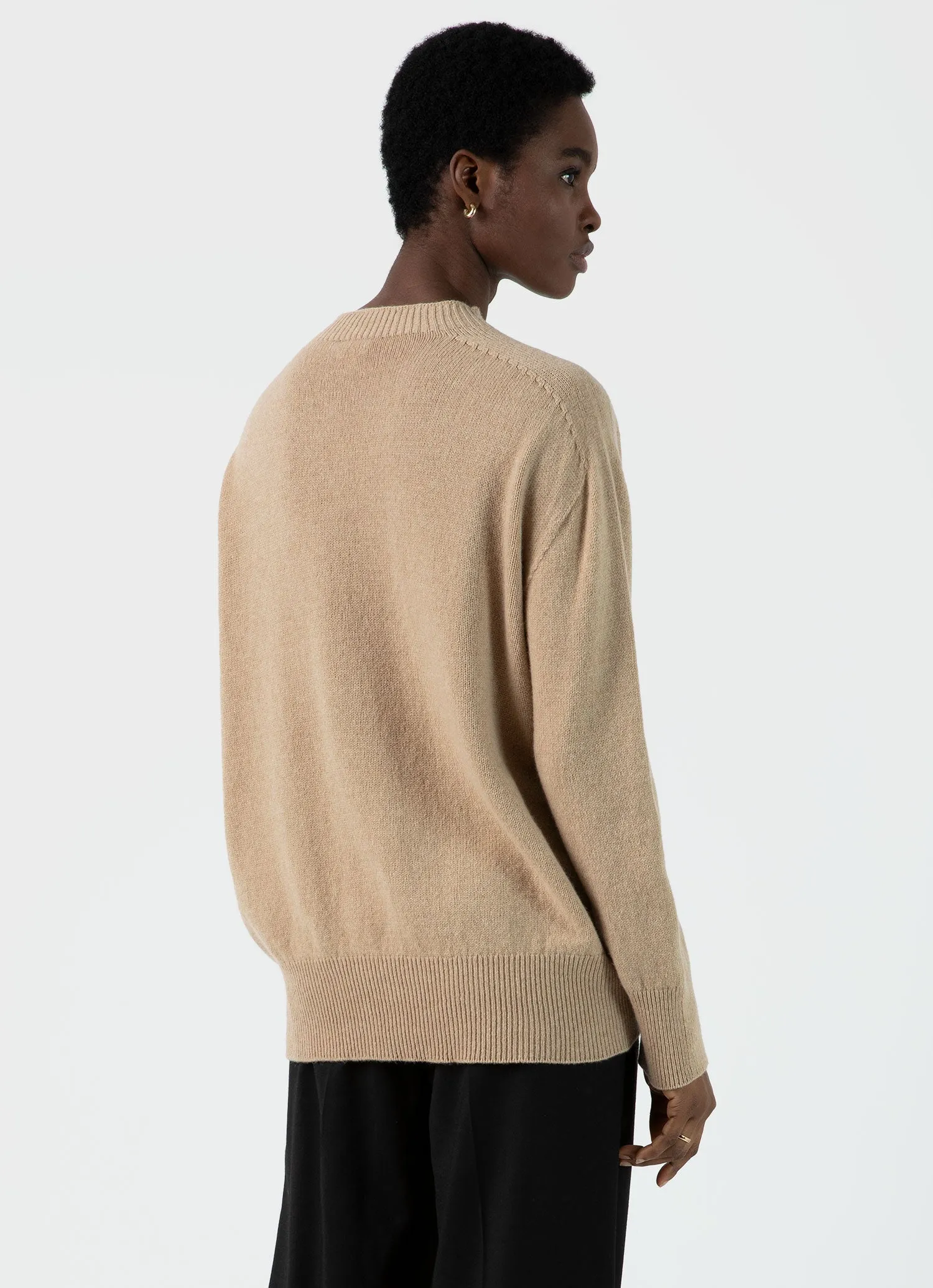 Women's Lambswool Crewneck Jumper in Light Camel sold by Sunspel product image thumbnail 4