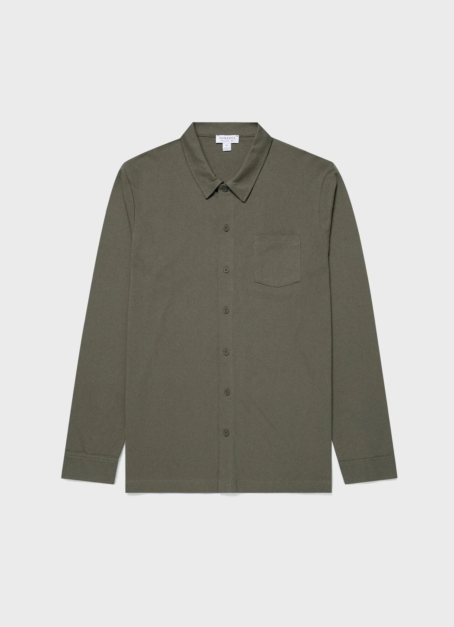 Men's Riviera Shirt in Khaki sold by Sunspel