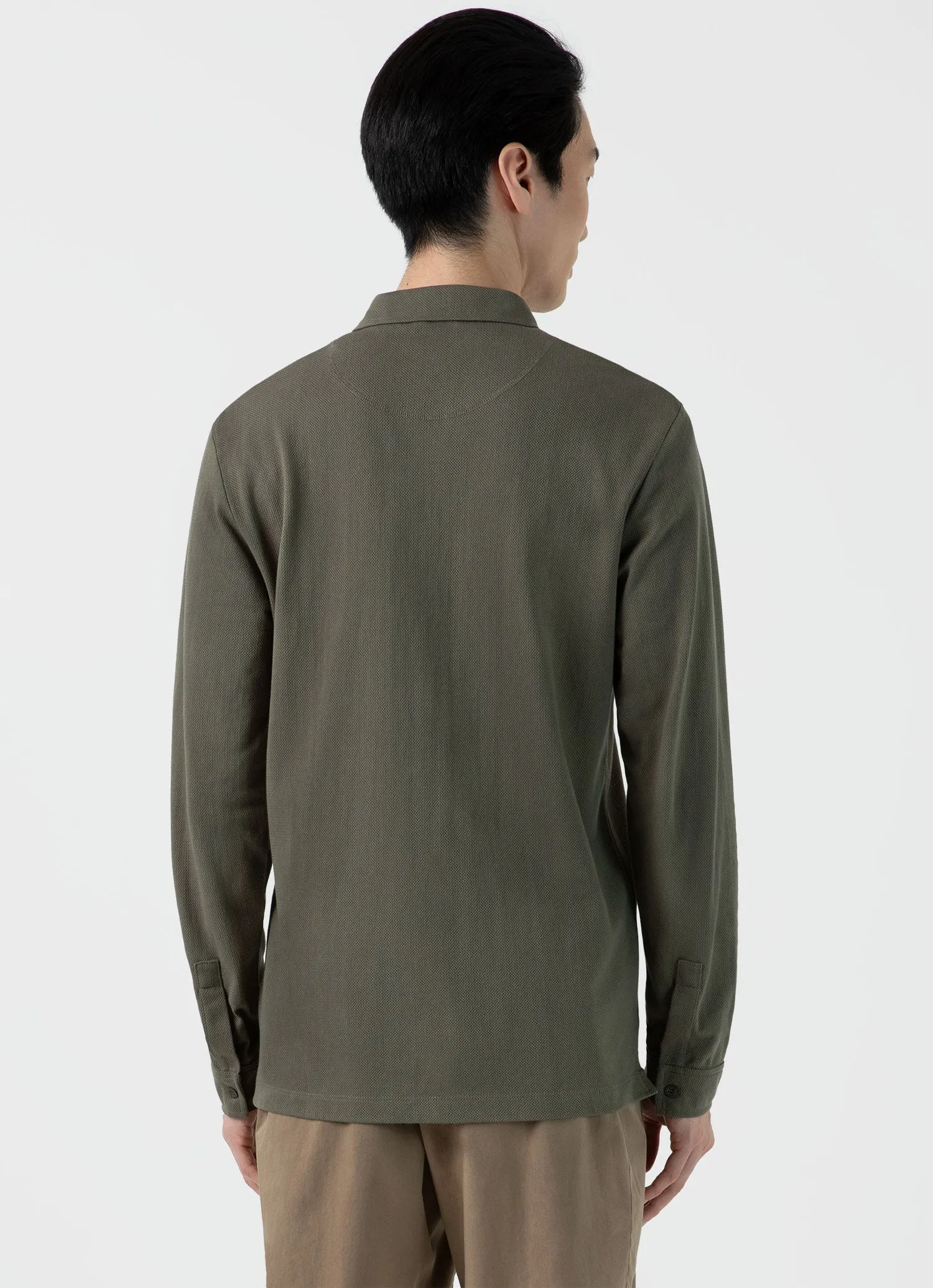 Men's Riviera Shirt in Khaki sold by Sunspel product image thumbnail 5