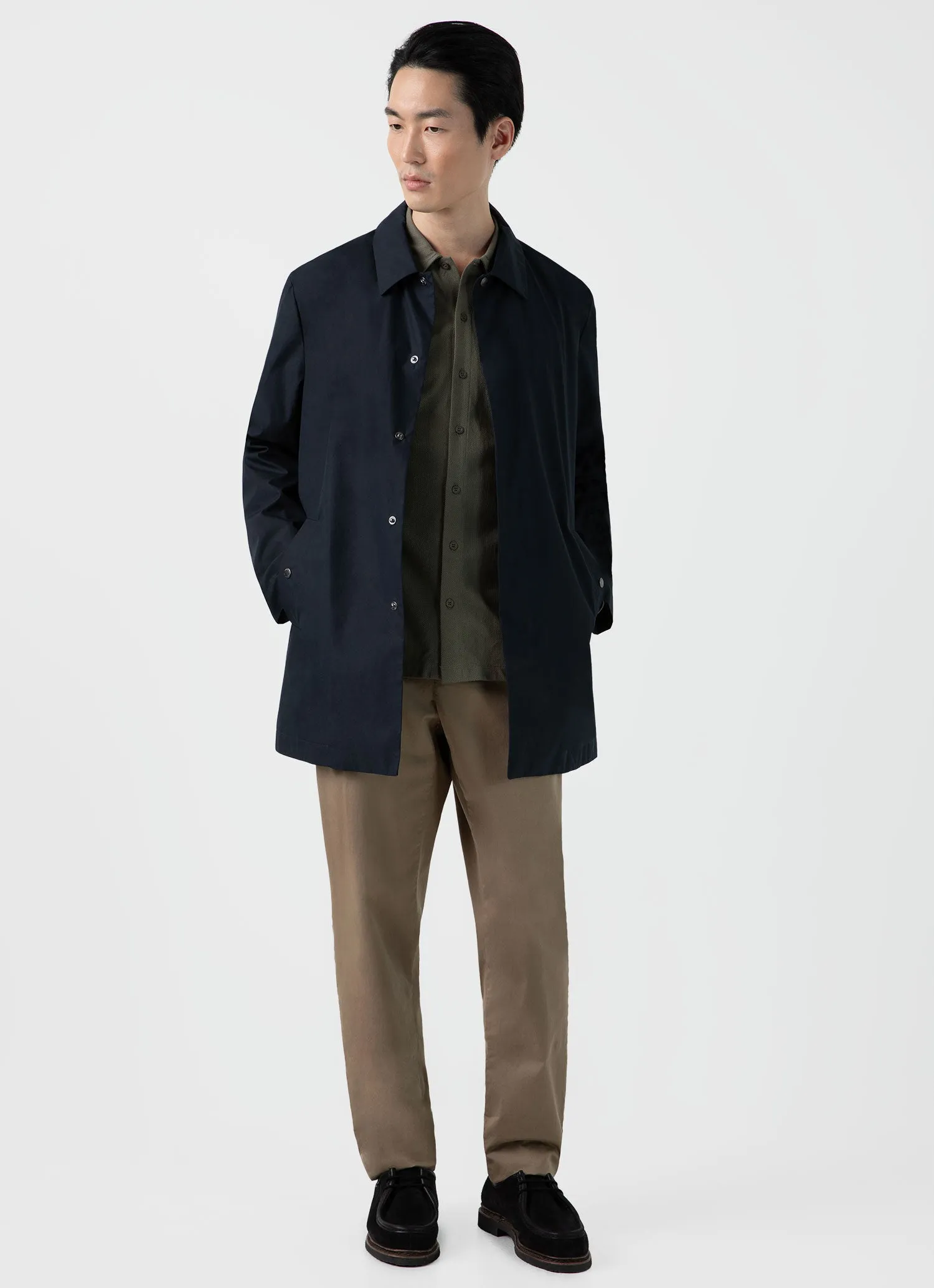 Men's Riviera Shirt in Khaki sold by Sunspel product image thumbnail 3