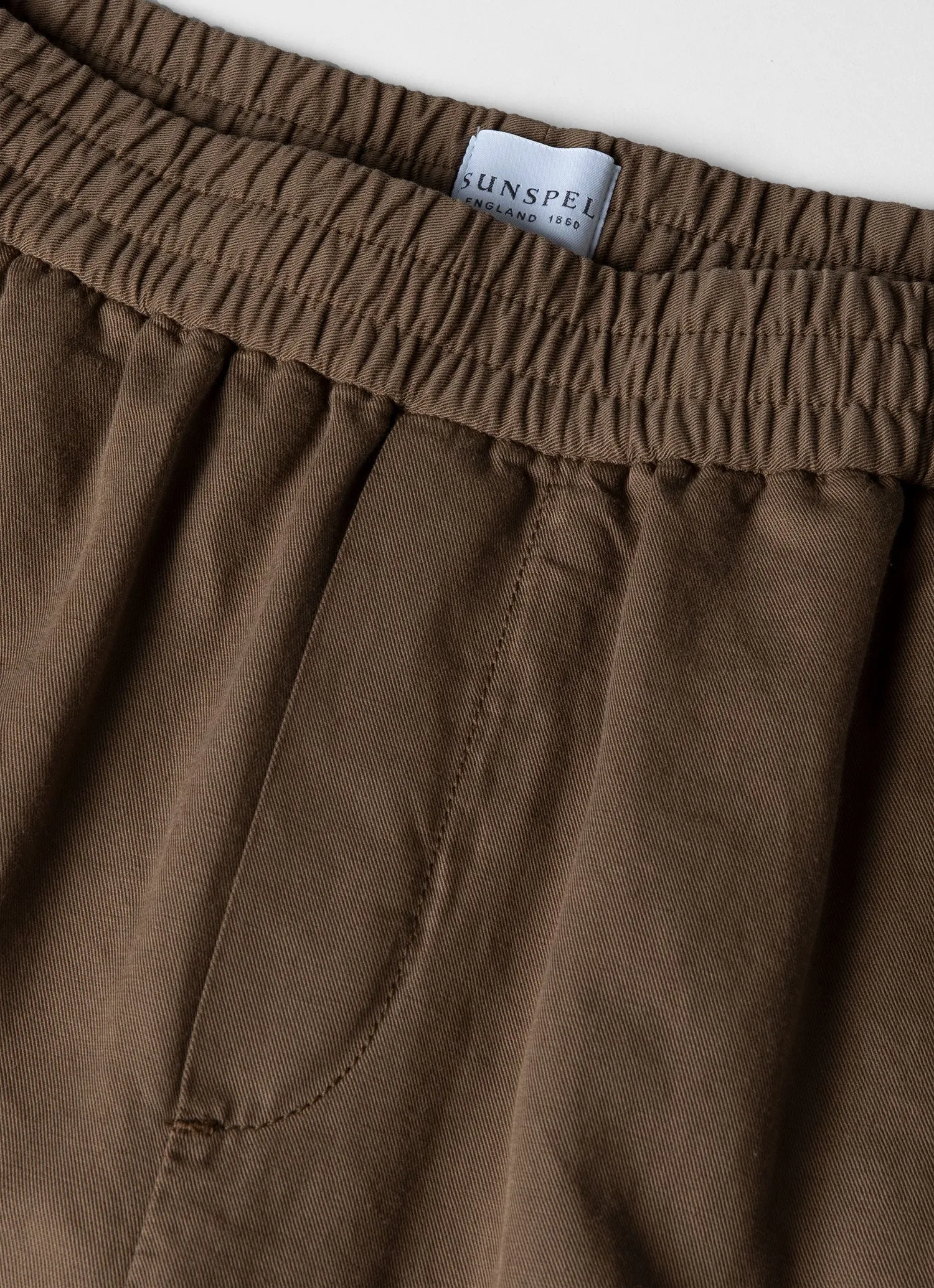 Men's Cotton Linen Drawstring Trouser in Dark Tan sold by Sunspel product image thumbnail 4