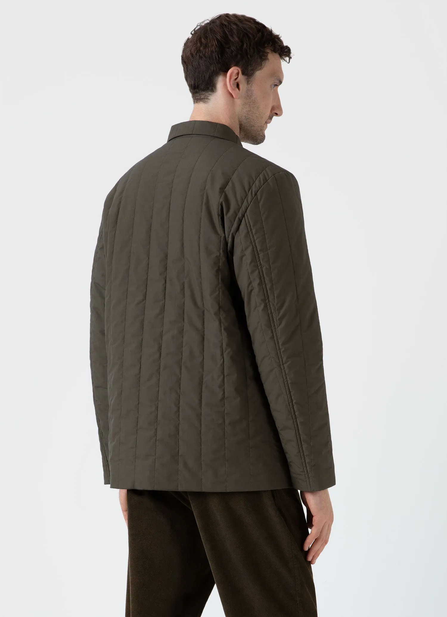 Men's Quilted Twin Pocket Jacket in Dark Olive sold by Sunspel product image thumbnail 5