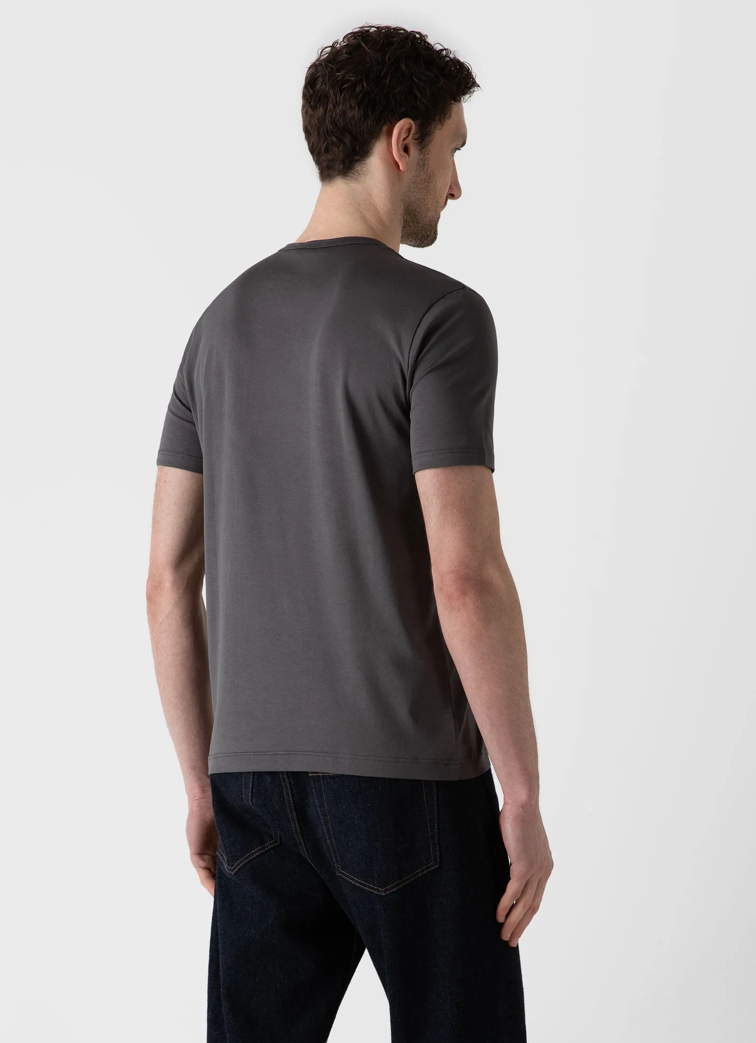 Men's Classic T-shirt in Charcoal sold by Sunspel product image thumbnail 5