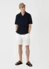 Men's Towelling Camp Collar Shirt in Navy sold by Sunspel