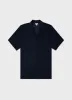 Men's Towelling Camp Collar Shirt in Navy sold by Sunspel