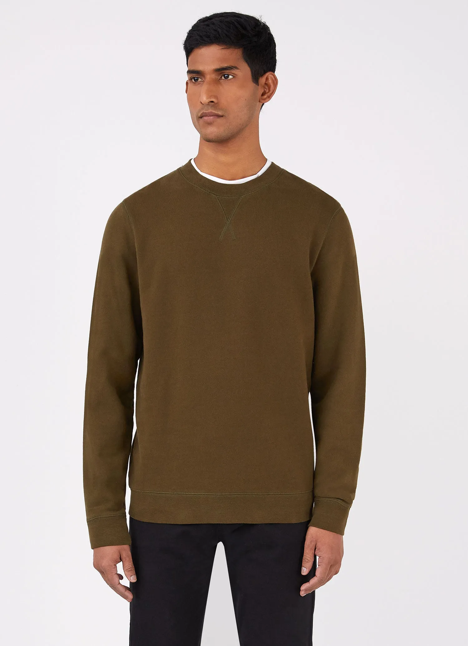 Men's Loopback Sweatshirt in Dark Moss sold by Sunspel product image thumbnail 2
