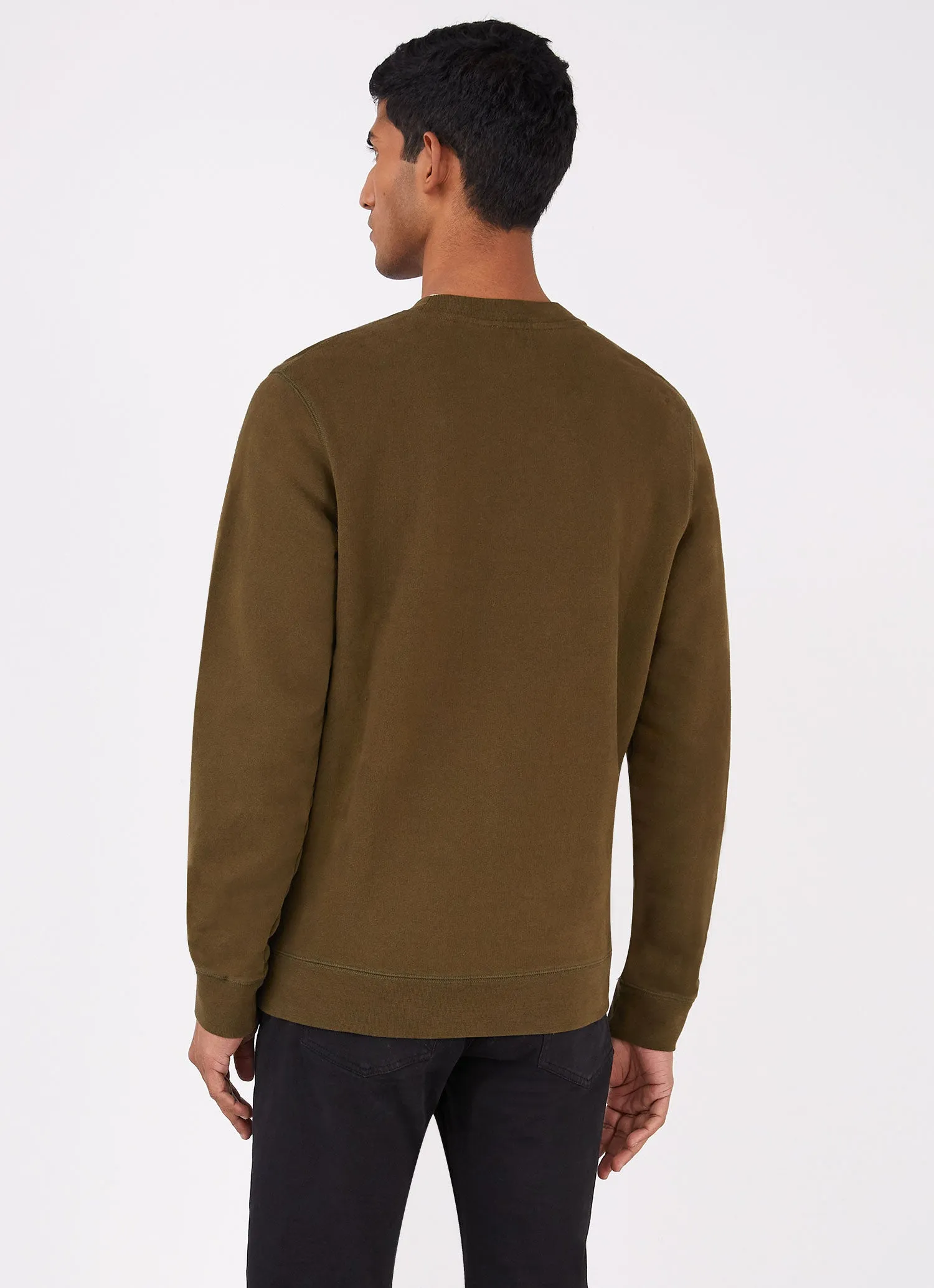 Men's Loopback Sweatshirt in Dark Moss sold by Sunspel product image thumbnail 4