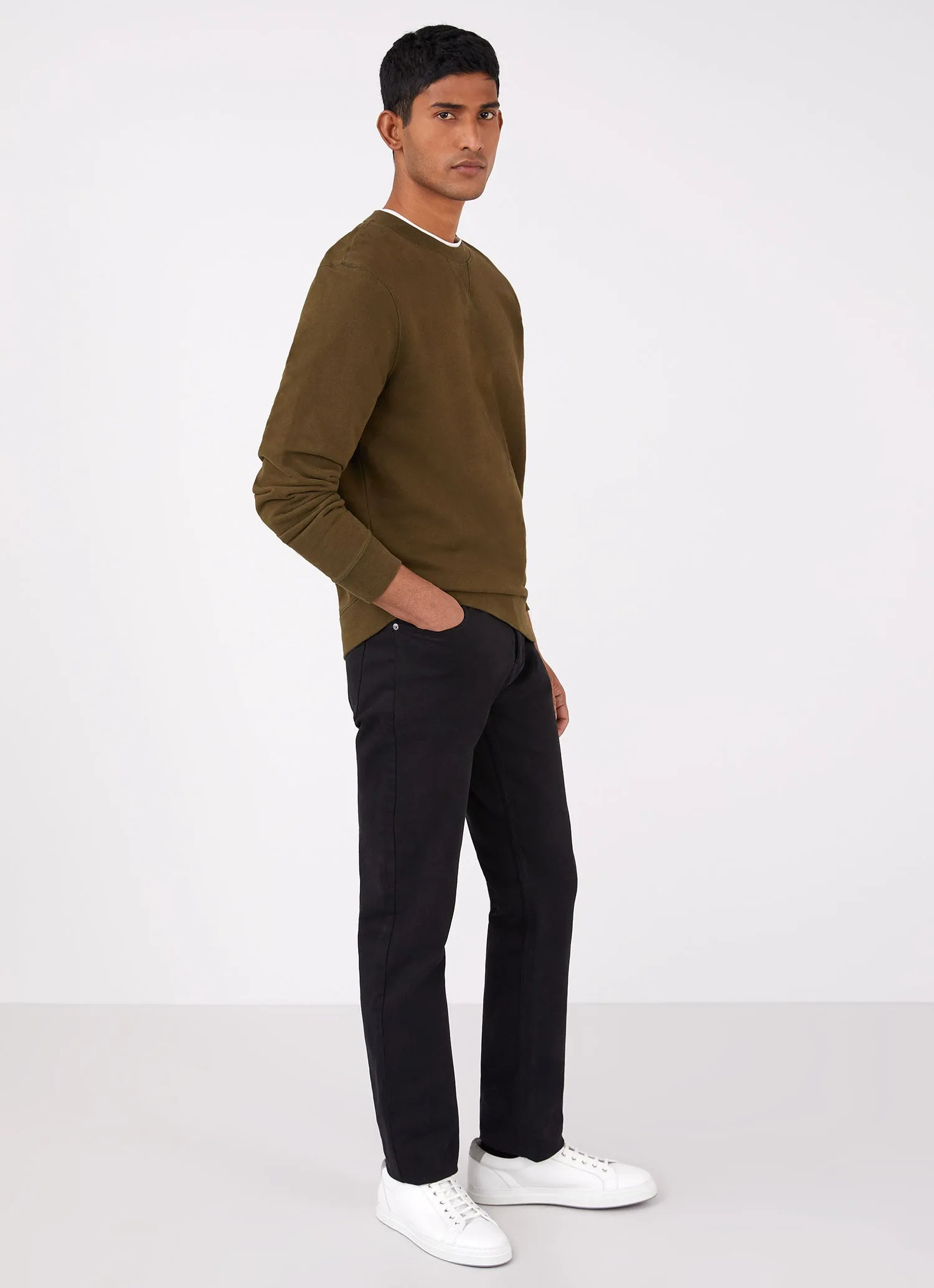 Men's Loopback Sweatshirt in Dark Moss sold by Sunspel product image thumbnail 3