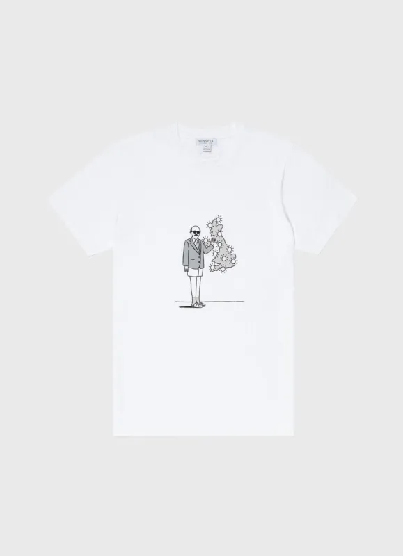 Men's Matt Blease Print T-shirt in White sold by Sunspel