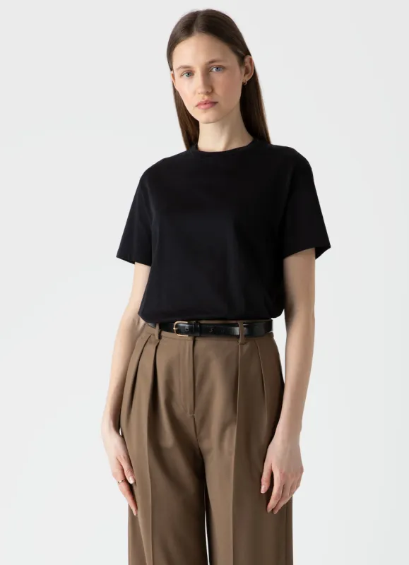 Women's Boy Fit T-shirt in Black sold by Sunspel