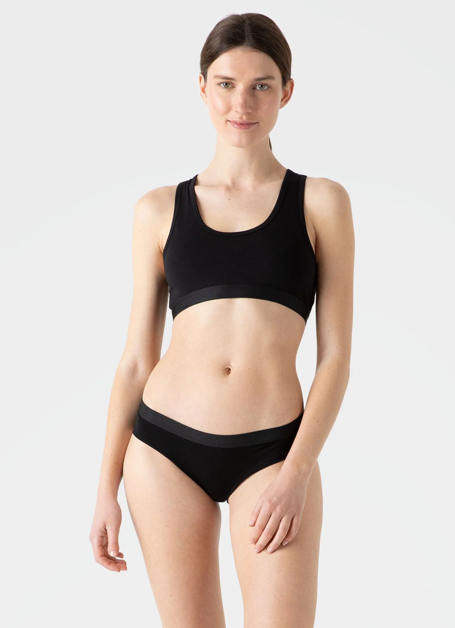 Women's Crop Top in Black sold by Sunspel product image thumbnail 2