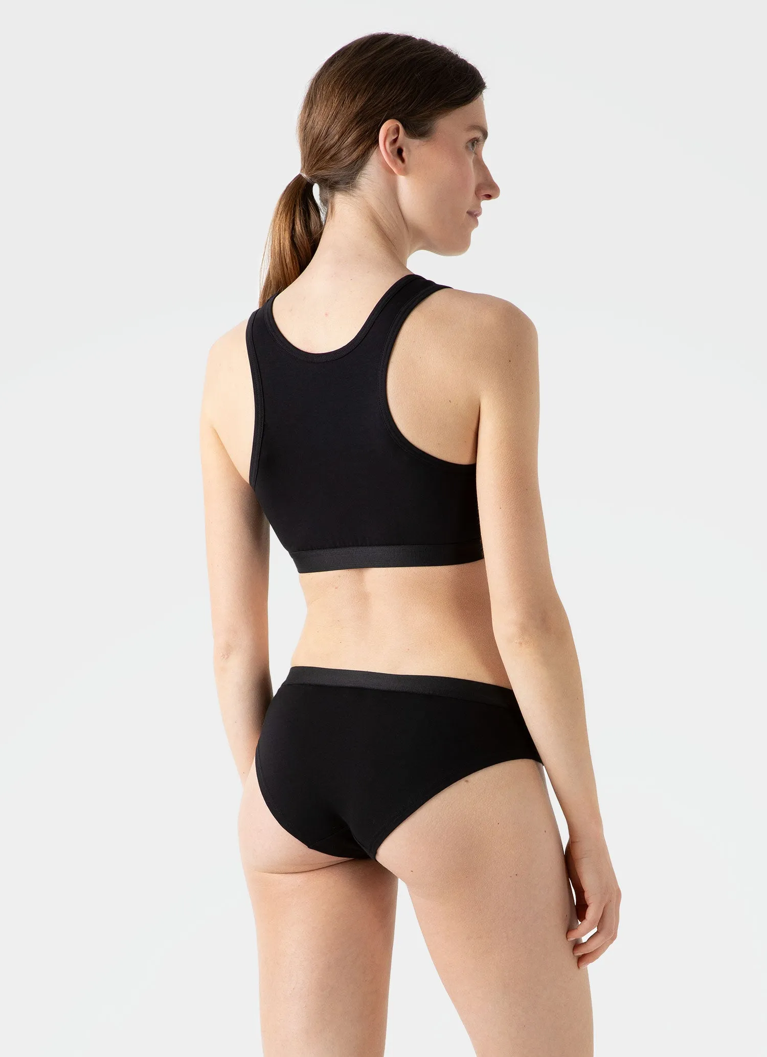 Women's Crop Top in Black sold by Sunspel product image thumbnail 3