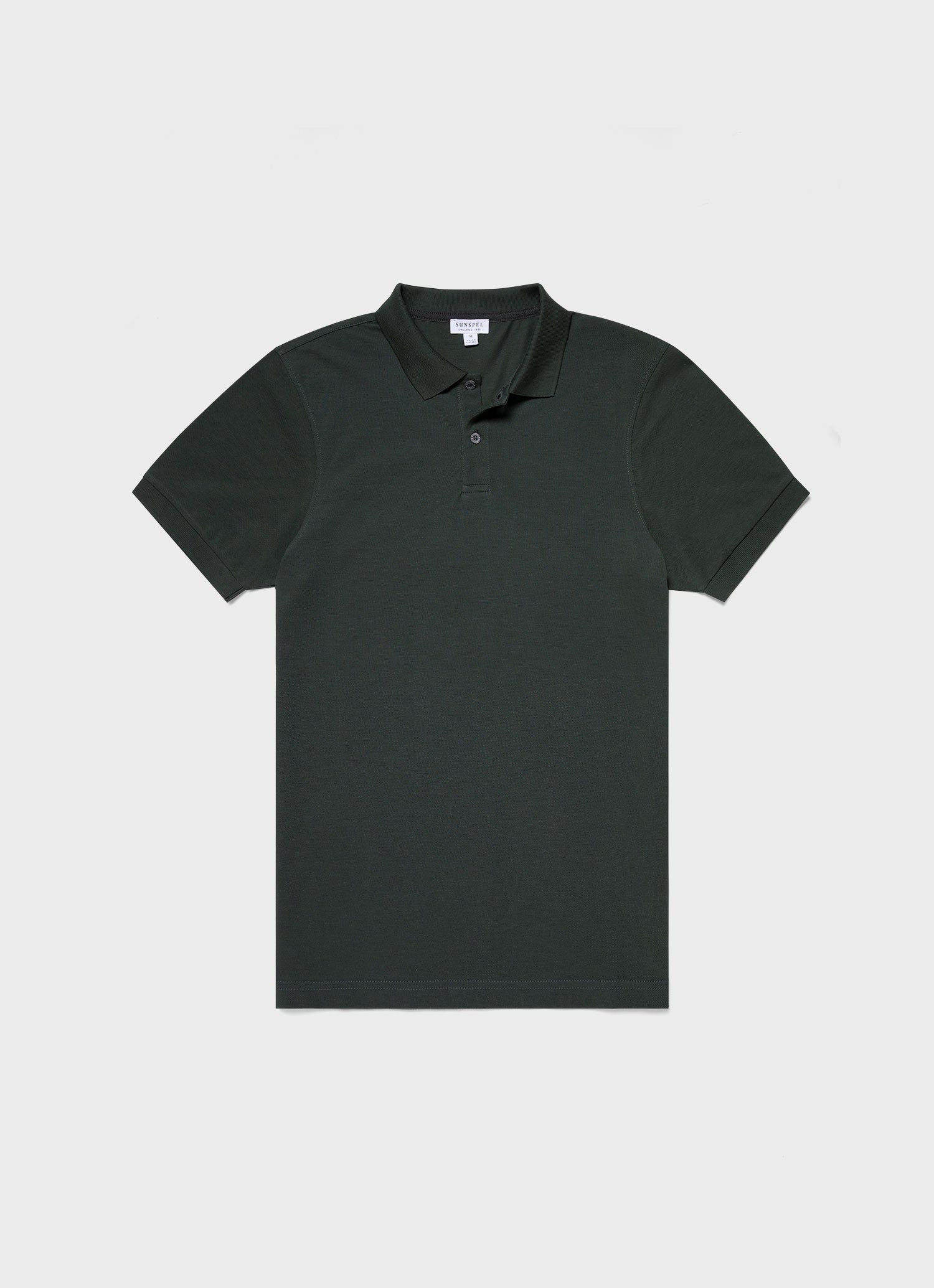 Men's Piqué Polo Shirt in Forest sold by Sunspel