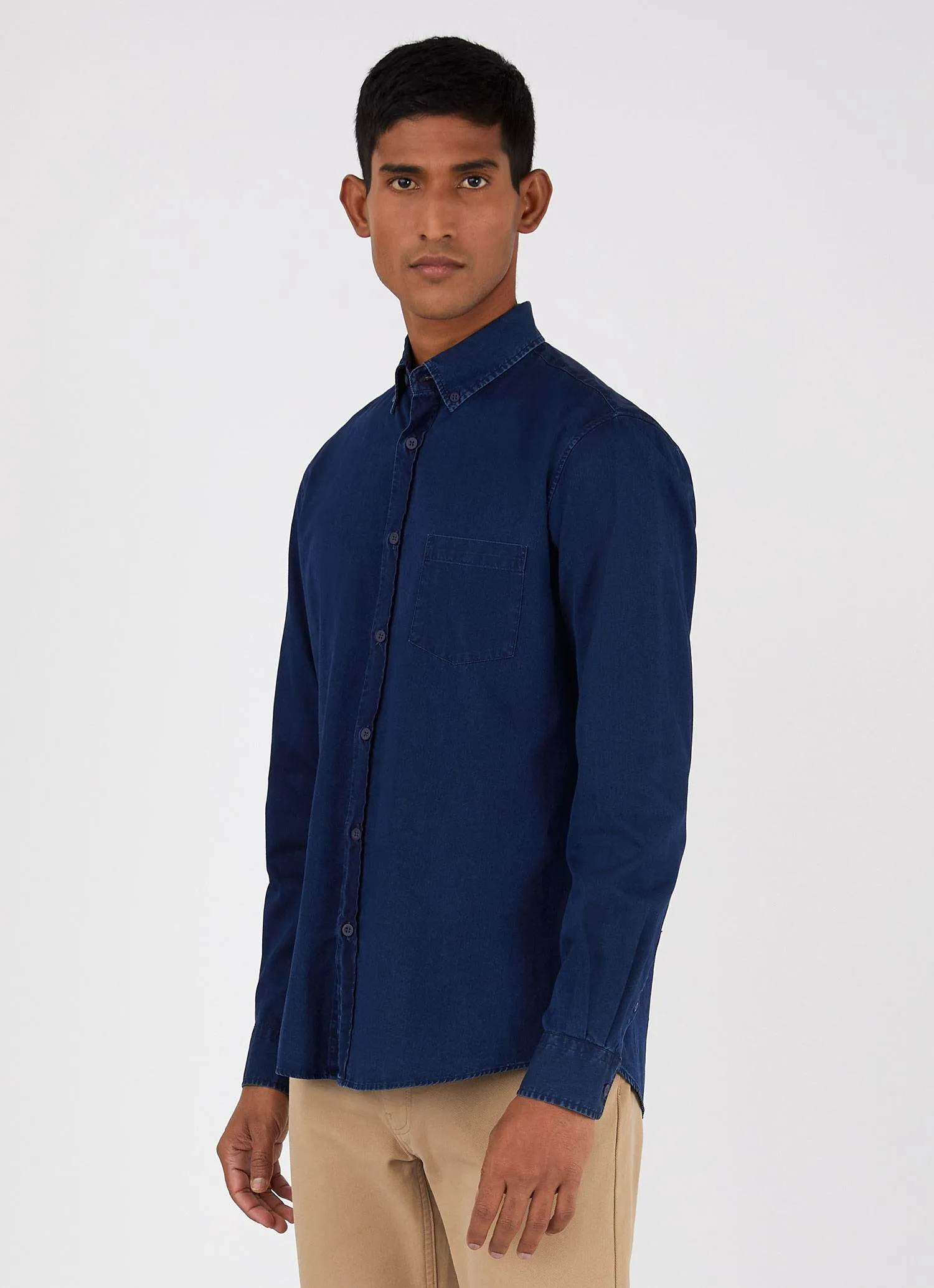 Men's Button Down Denim Shirt in Indigo sold by Sunspel product image thumbnail 2