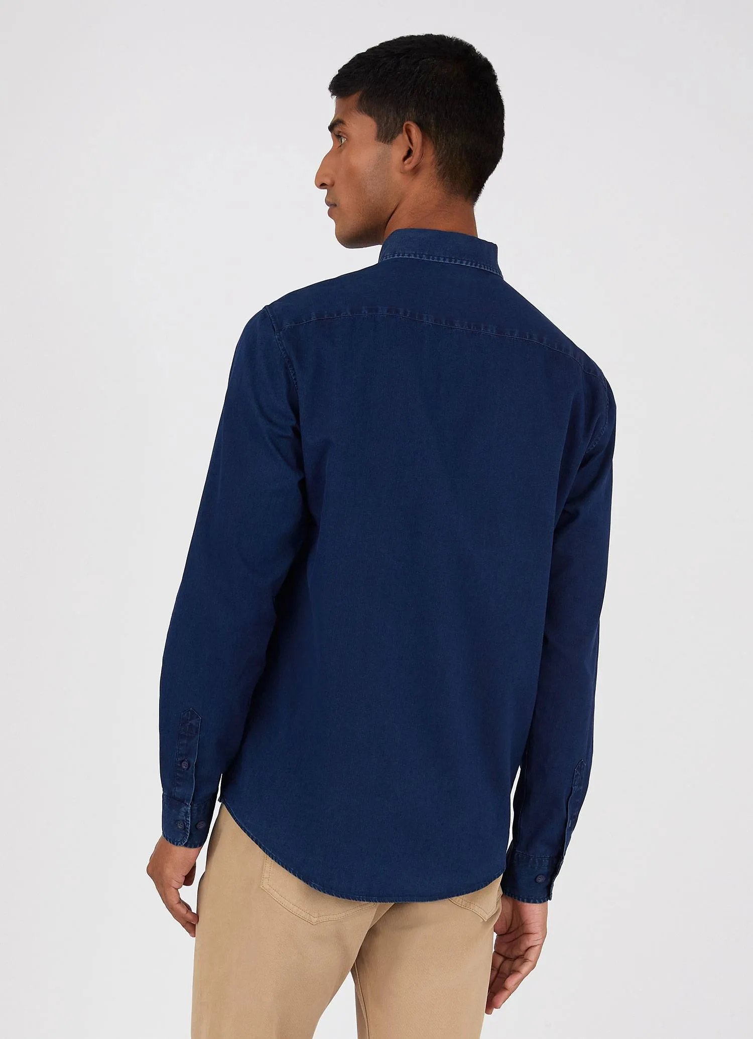 Men's Button Down Denim Shirt in Indigo sold by Sunspel product image thumbnail 4