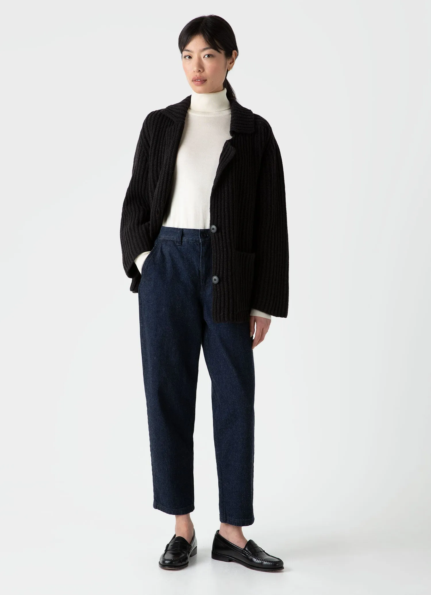 Women's Knitted Cardigan in Coffee Twist sold by Sunspel product image thumbnail 2