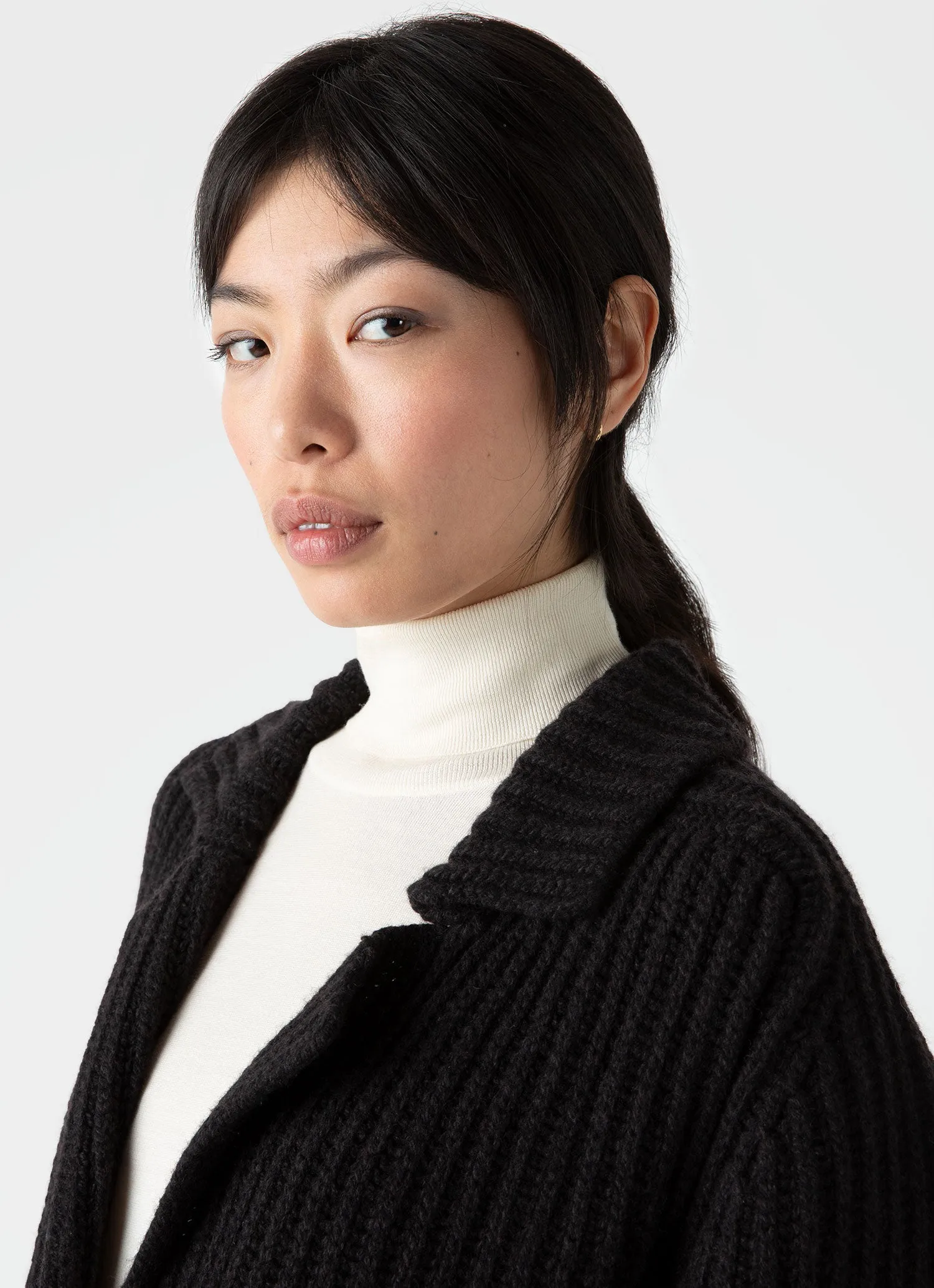 Women's Knitted Cardigan in Coffee Twist sold by Sunspel product image thumbnail 3