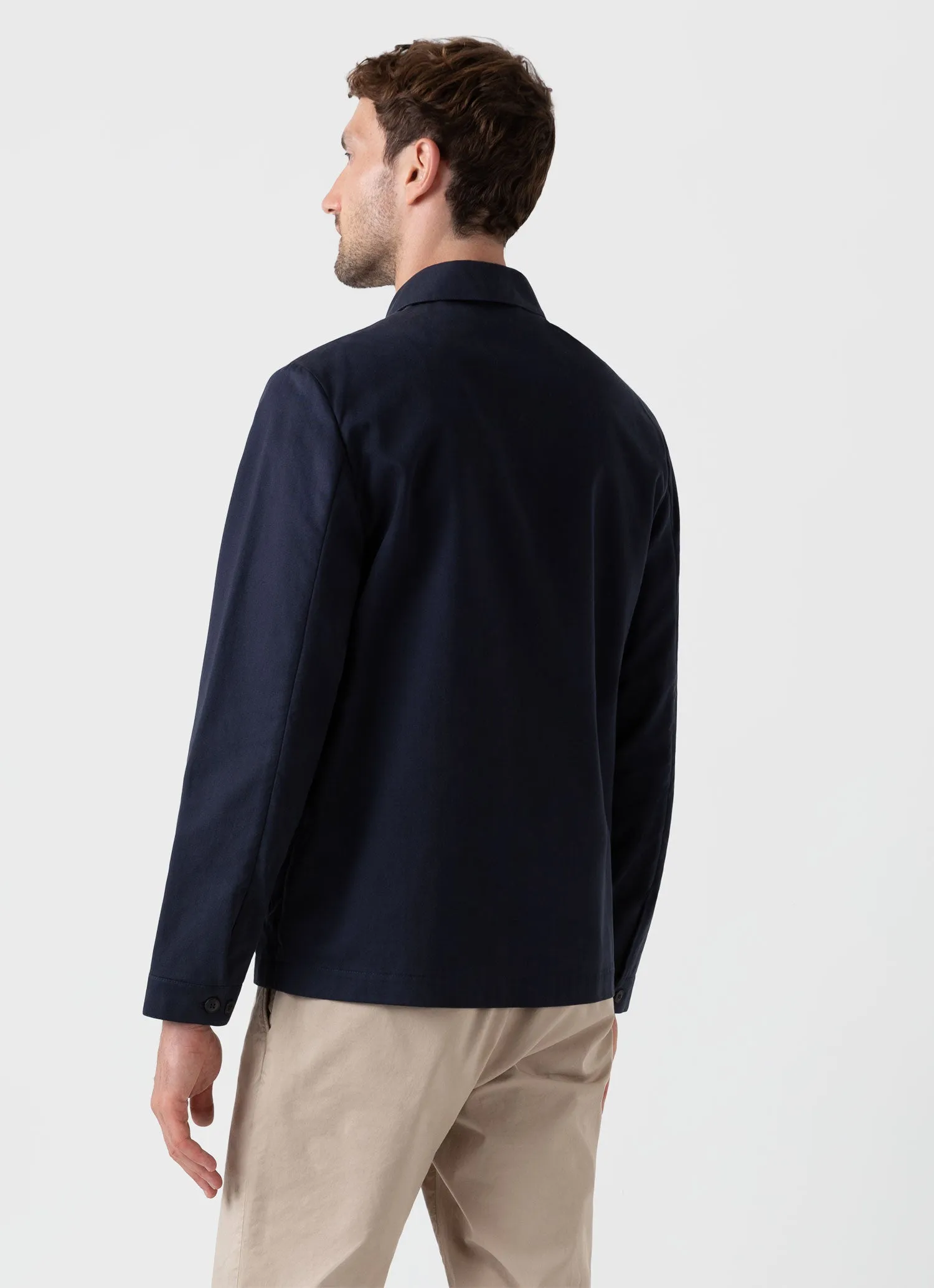 Men's Cotton Harrington Jacket in Navy sold by Sunspel product image thumbnail 5