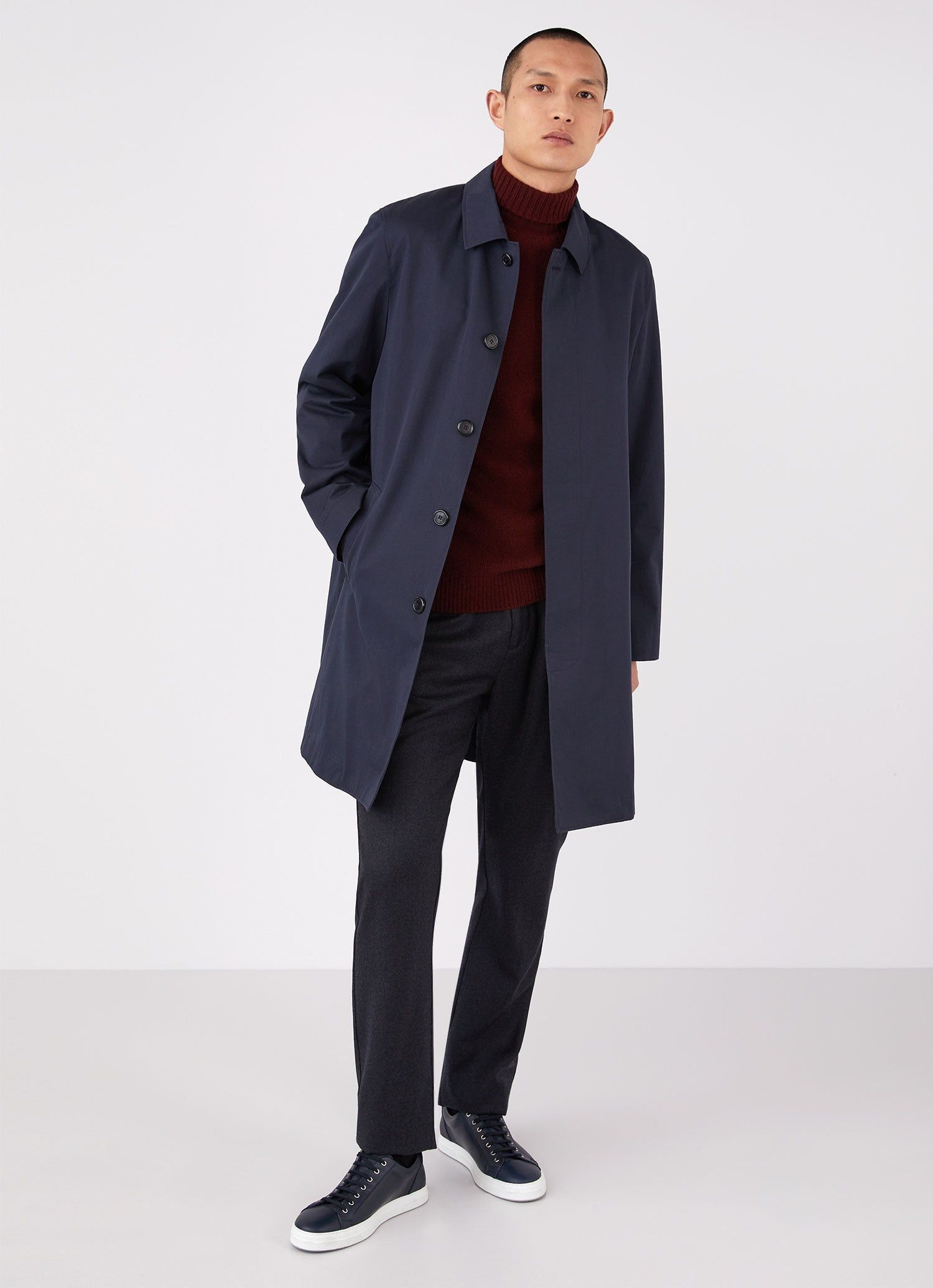 Men's Lambswool Roll Neck in Port sold by Sunspel product image thumbnail 3