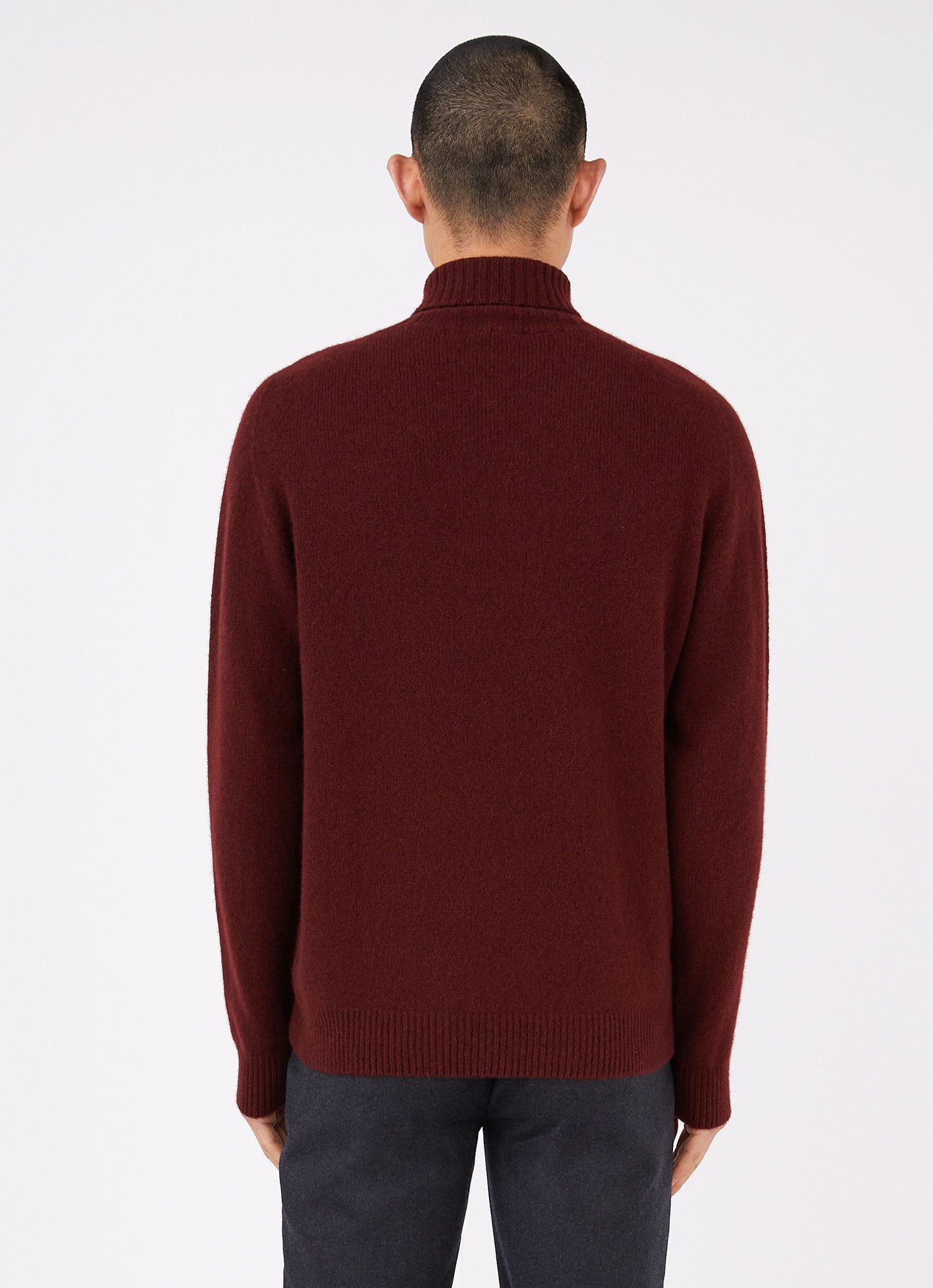 Men's Lambswool Roll Neck in Port sold by Sunspel product image thumbnail 4