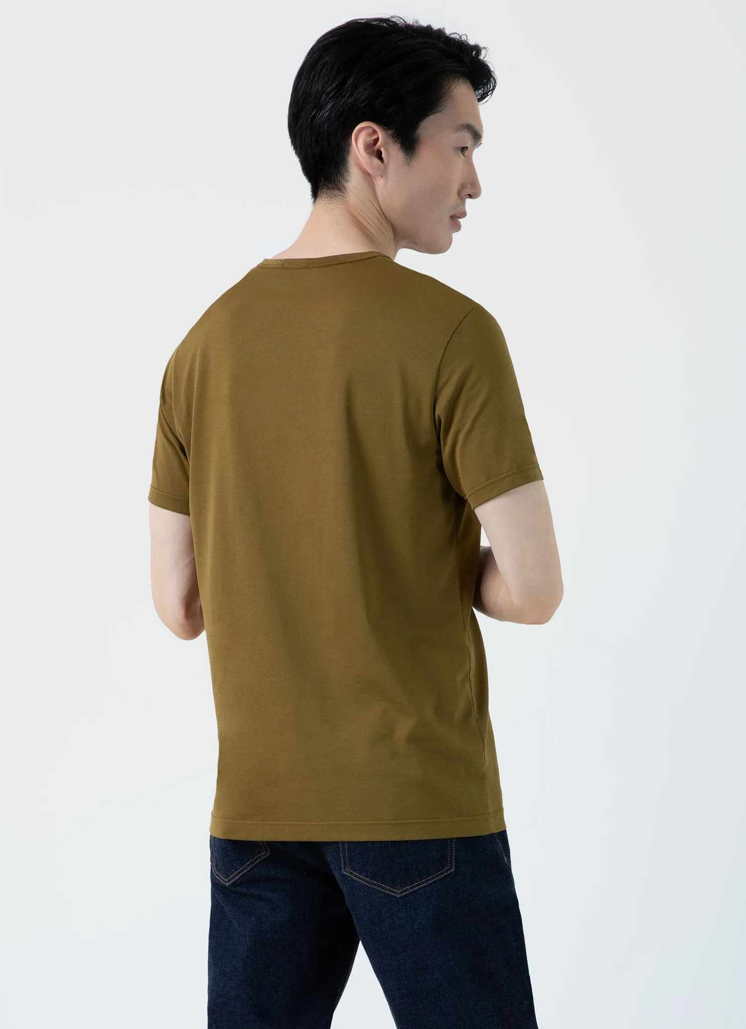 Men's Classic T-shirt in Olive sold by Sunspel product image thumbnail 5