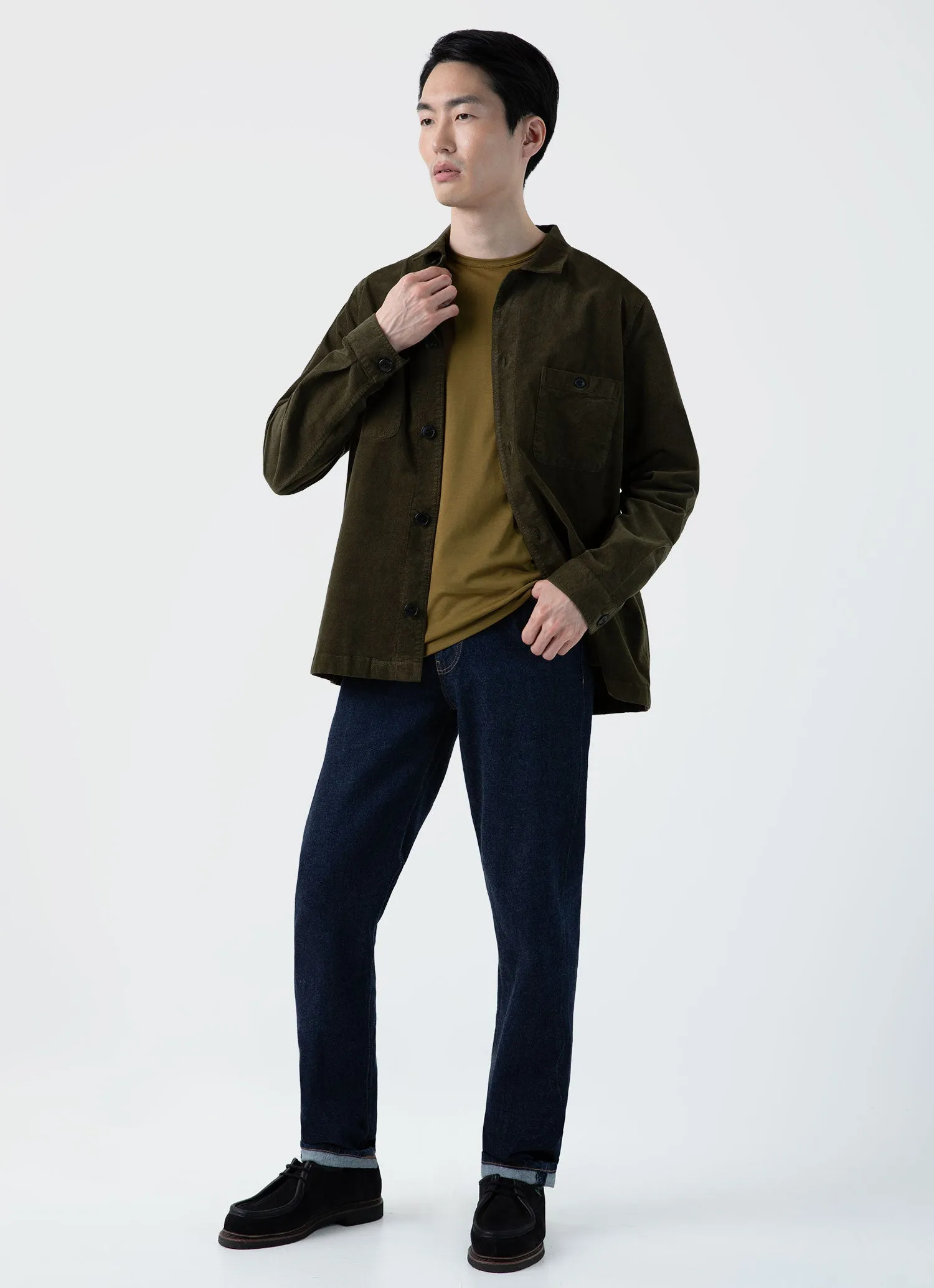 Men's Classic T-shirt in Olive sold by Sunspel product image thumbnail 3