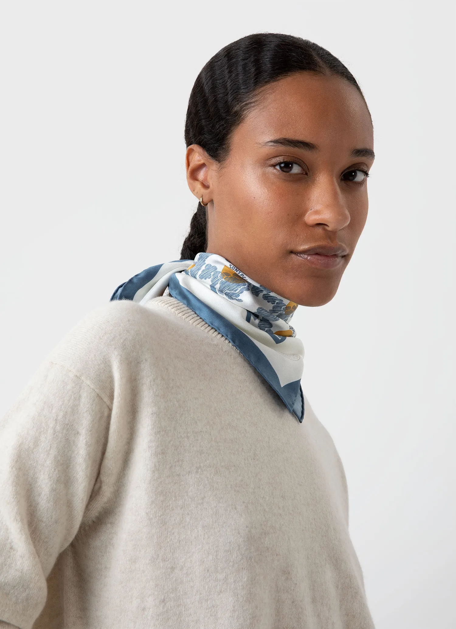 Women's Cashmere Crew Neck Jumper in Natural Ecru sold by Sunspel product image thumbnail 2