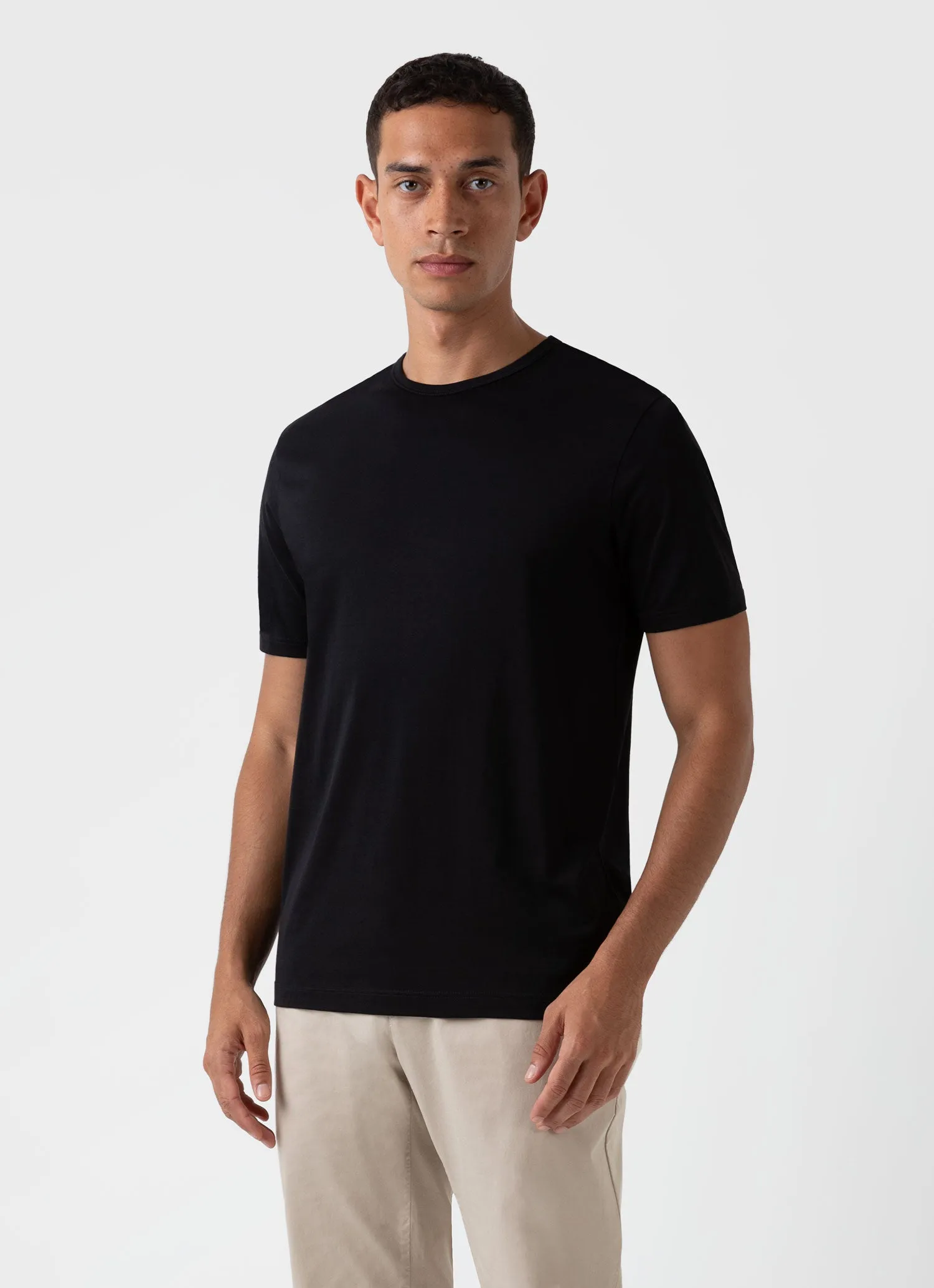Men's Classic T-shirt in Black sold by Sunspel product image thumbnail 2