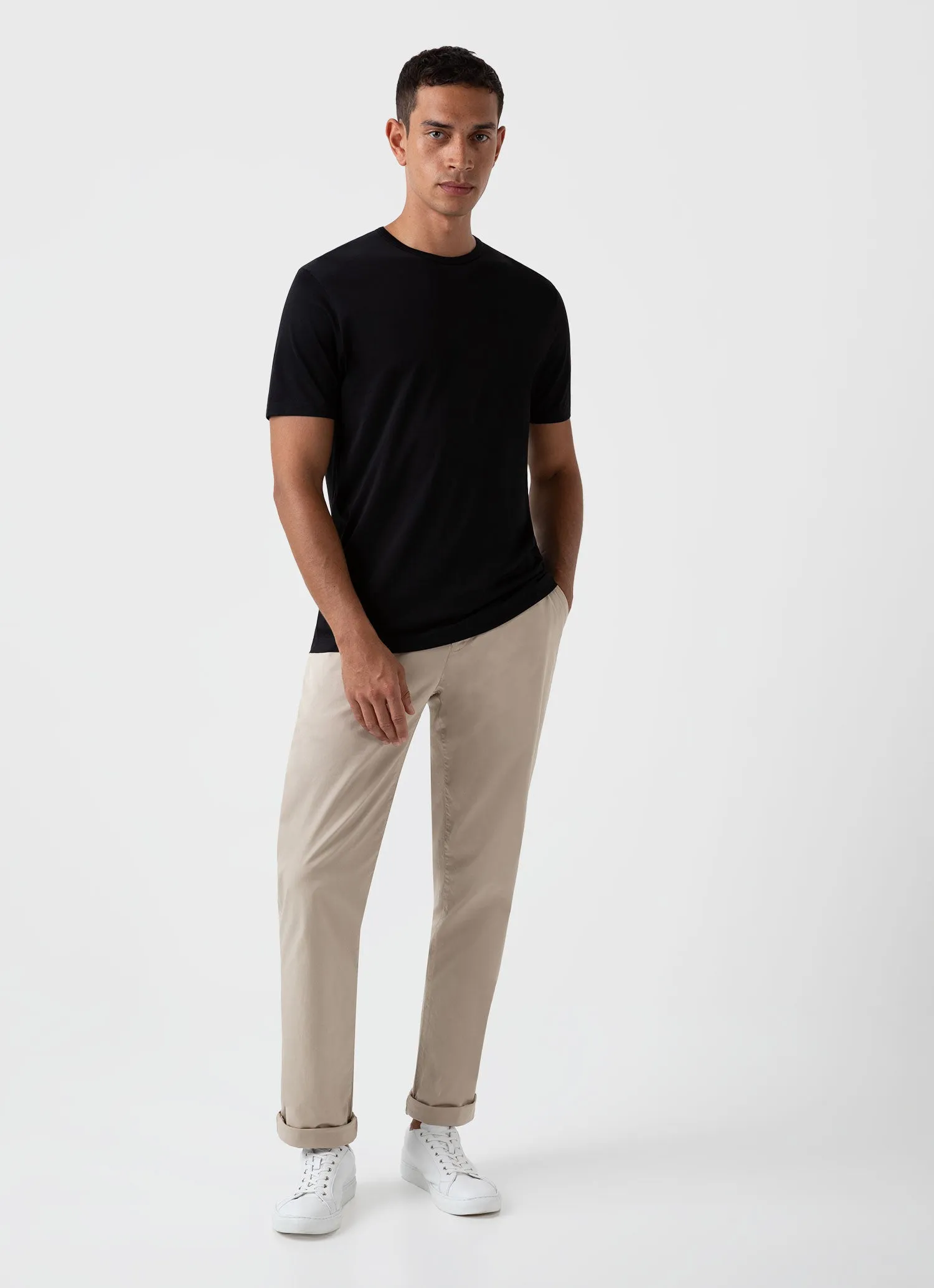 Men's Classic T-shirt in Black sold by Sunspel product image thumbnail 3